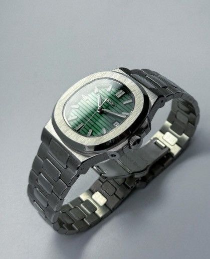 Japanese Brand Seiko Mod Nautilus Olive Dial Stainless Steel Watch 41mm Size ONE SIZE - 4 Thumbnail