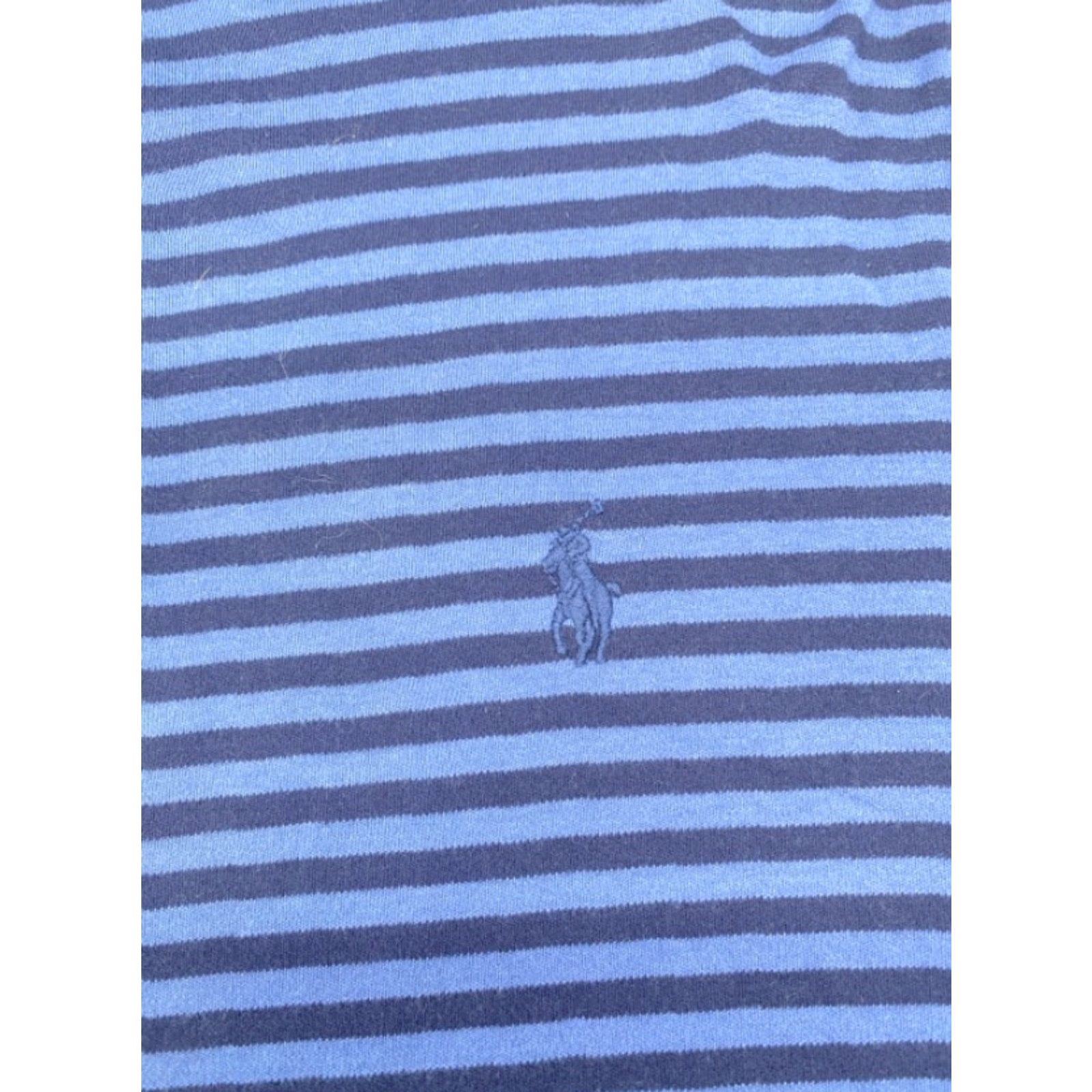Polo Ralph Lauren Polo Ralph Lauren Polo Shirt Men's L Short Sleeve Blue Stripe Cotton Knit 4432 Size US L / EU 52-54 / 3 - 3 Thumbnail