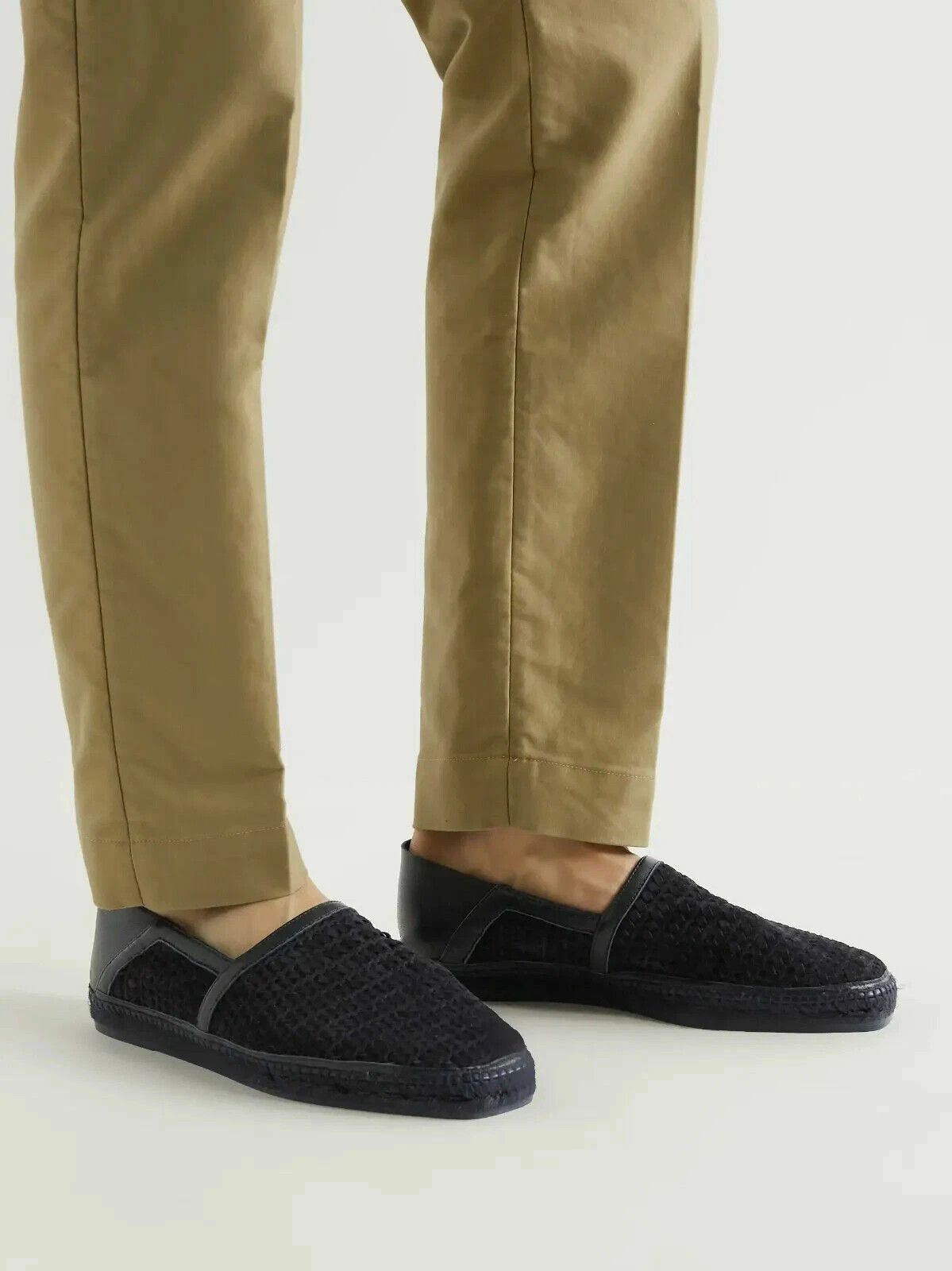 Tom Ford Barnes BRAIDED SUEDE Woven Leather Espadrille Navy Size US 7 / EU 40 - 4 Thumbnail