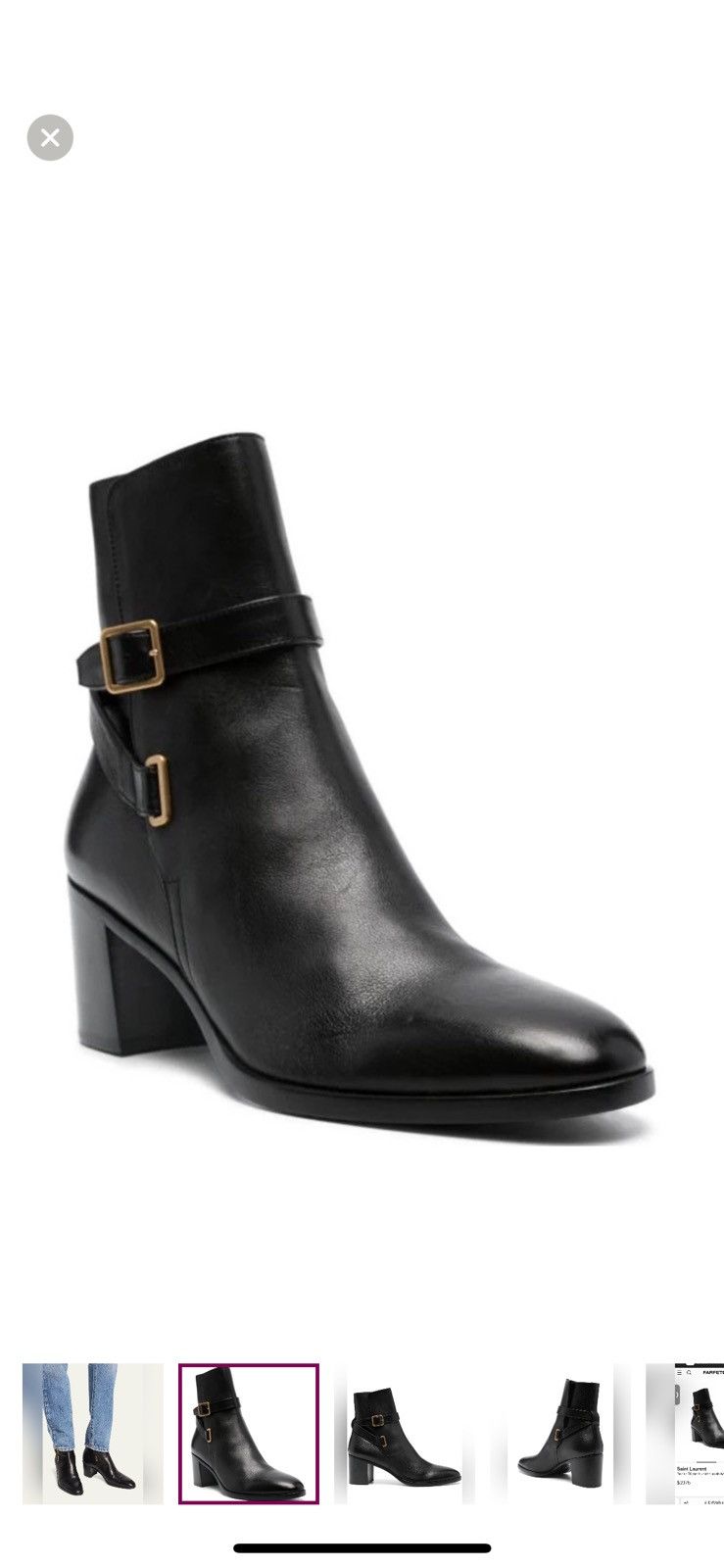 Saint Laurent Paris Saint Laurent Dorian 70mm Calfskin Buckle Ankle Booties Size US 11 / IT 41 - 2 Thumbnail