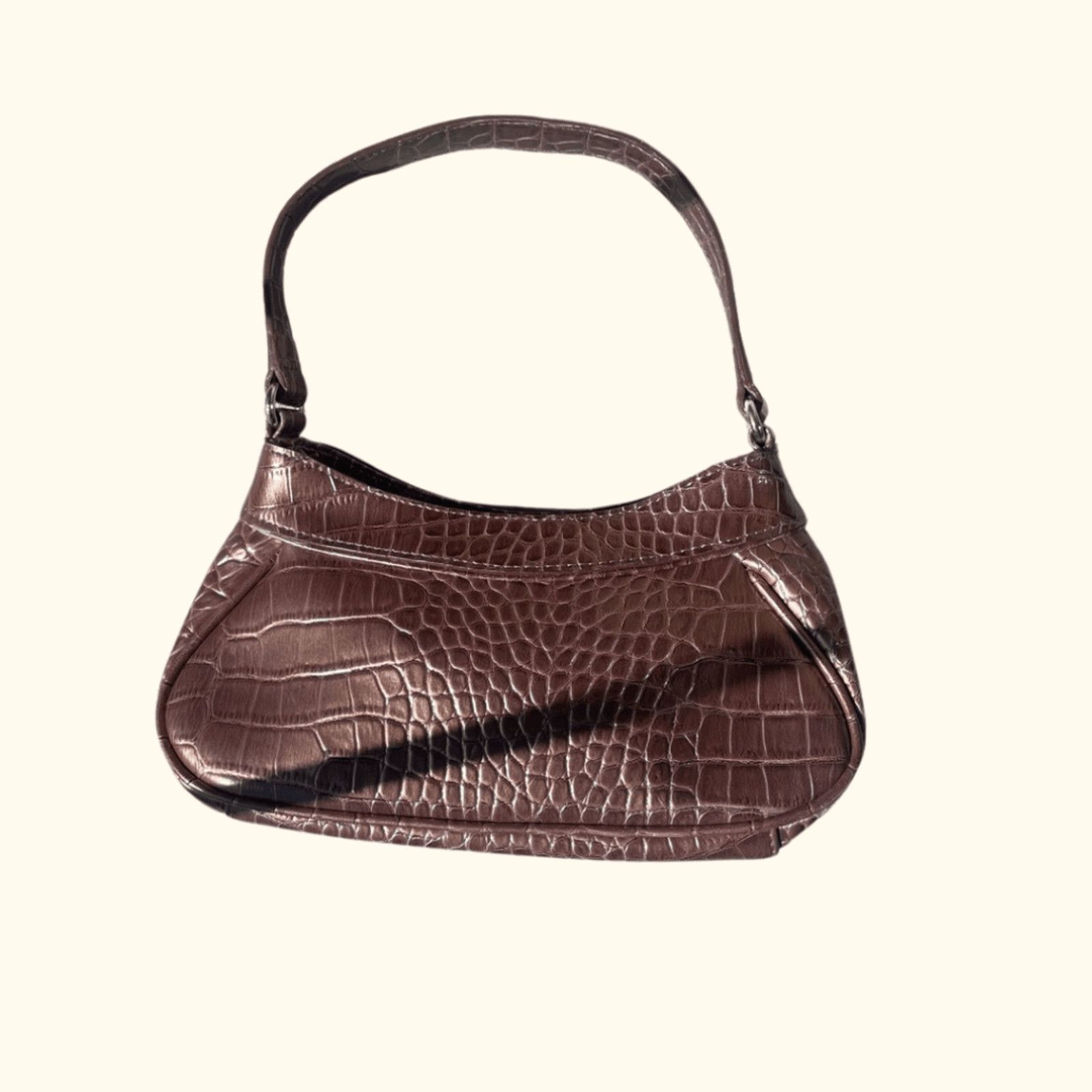 Liz Claiborne VTG Y2K Croc Bag Liz Claiborne Copper Hobo Mall Goth Sleaze Size ONE SIZE - 3 Thumbnail