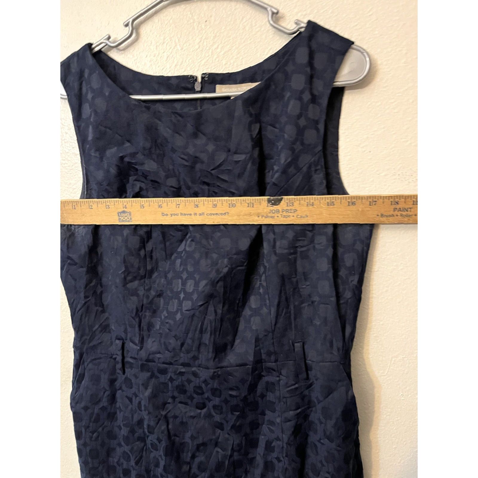 Banana Republic Banana Republic Women's Dress Size 14 Blue Geometric Pattern Sleeveless Belted A-Line Dress Size XL / US 12-14 / IT 48-50 - 3 Thumbnail