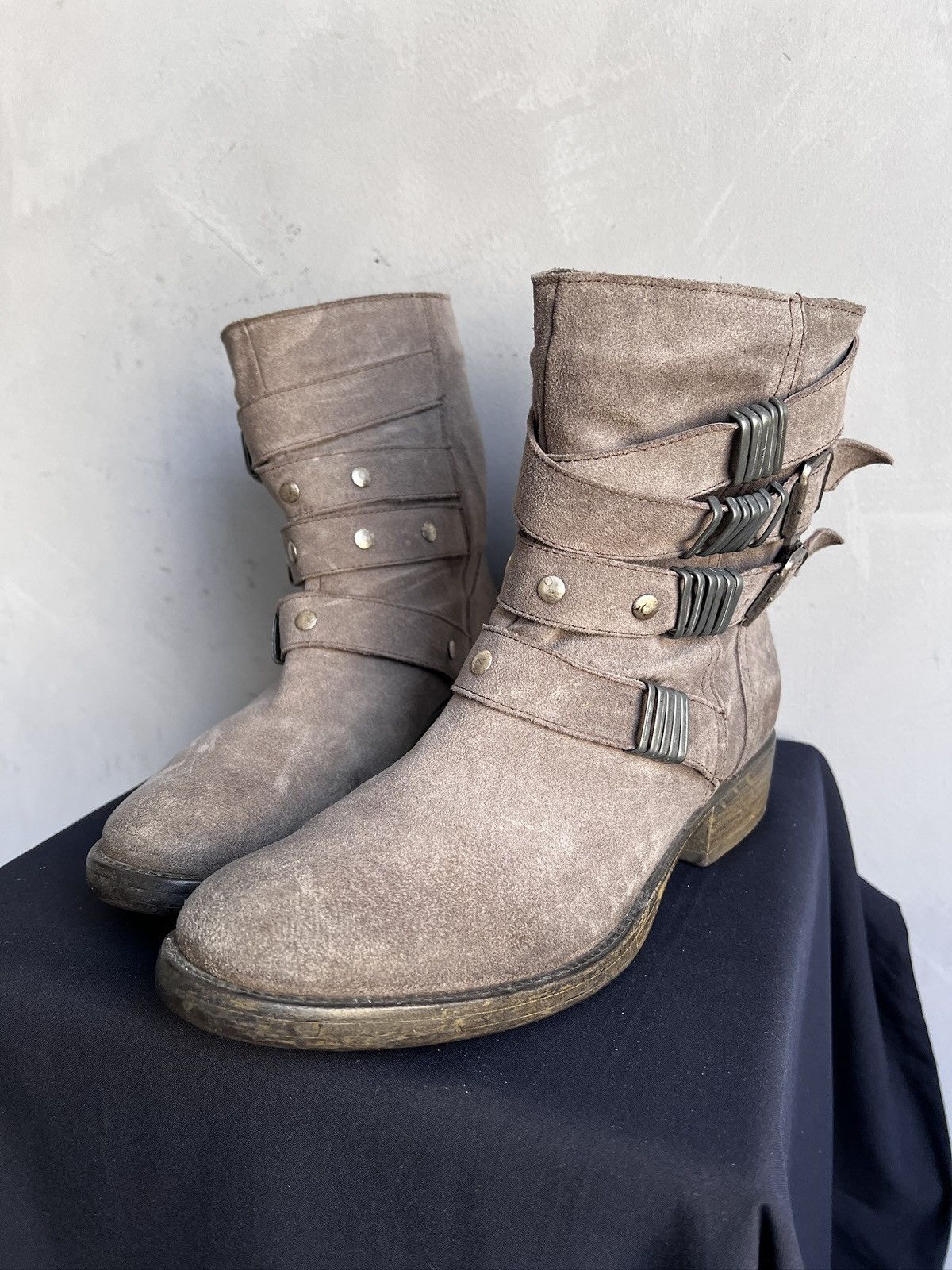 14th Addiction a.S. 98 Avant Garde ankle suede belted boots y2k Size US 7.5 / EU 40-41 - 3 Thumbnail