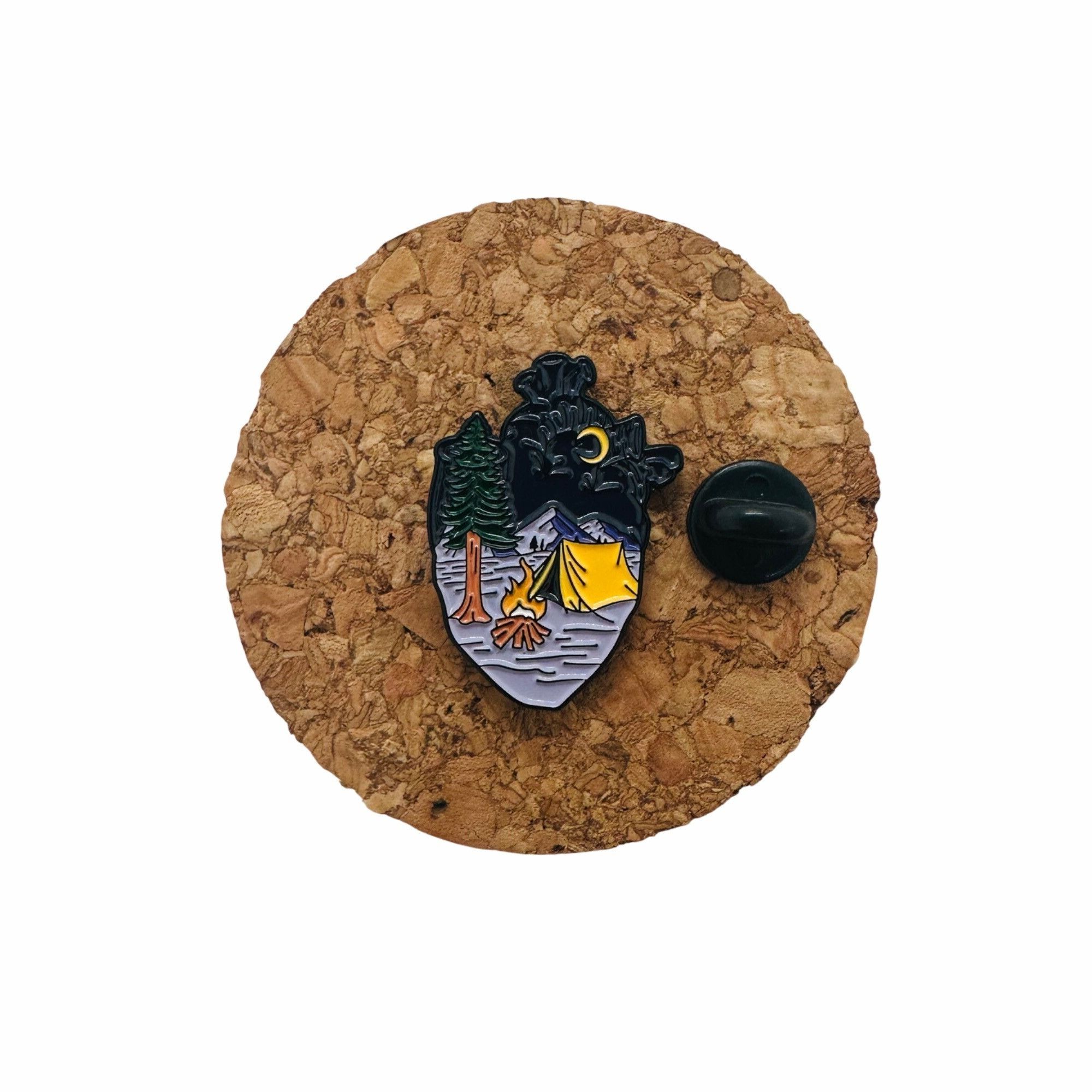Other ✨Human Heart Lapel Enamel Pin Broch Camping Tent Fire With M Size ONE SIZE - 3 Thumbnail