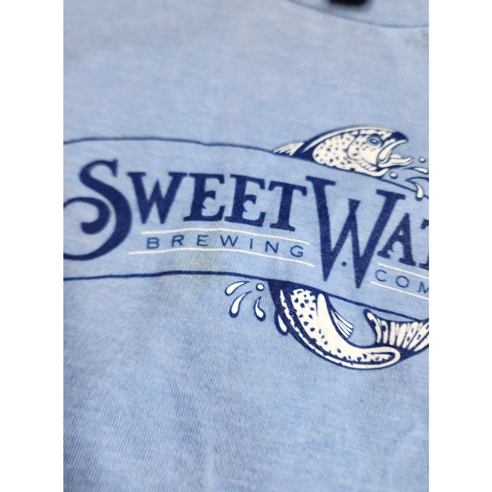 Tultex Sweetwater Brewing Company Beer T-Shirt Womens M Blue Short Sleeve Distressed Double-Sided Size M / US 6-8 / IT 42-44 - 5 Thumbnail