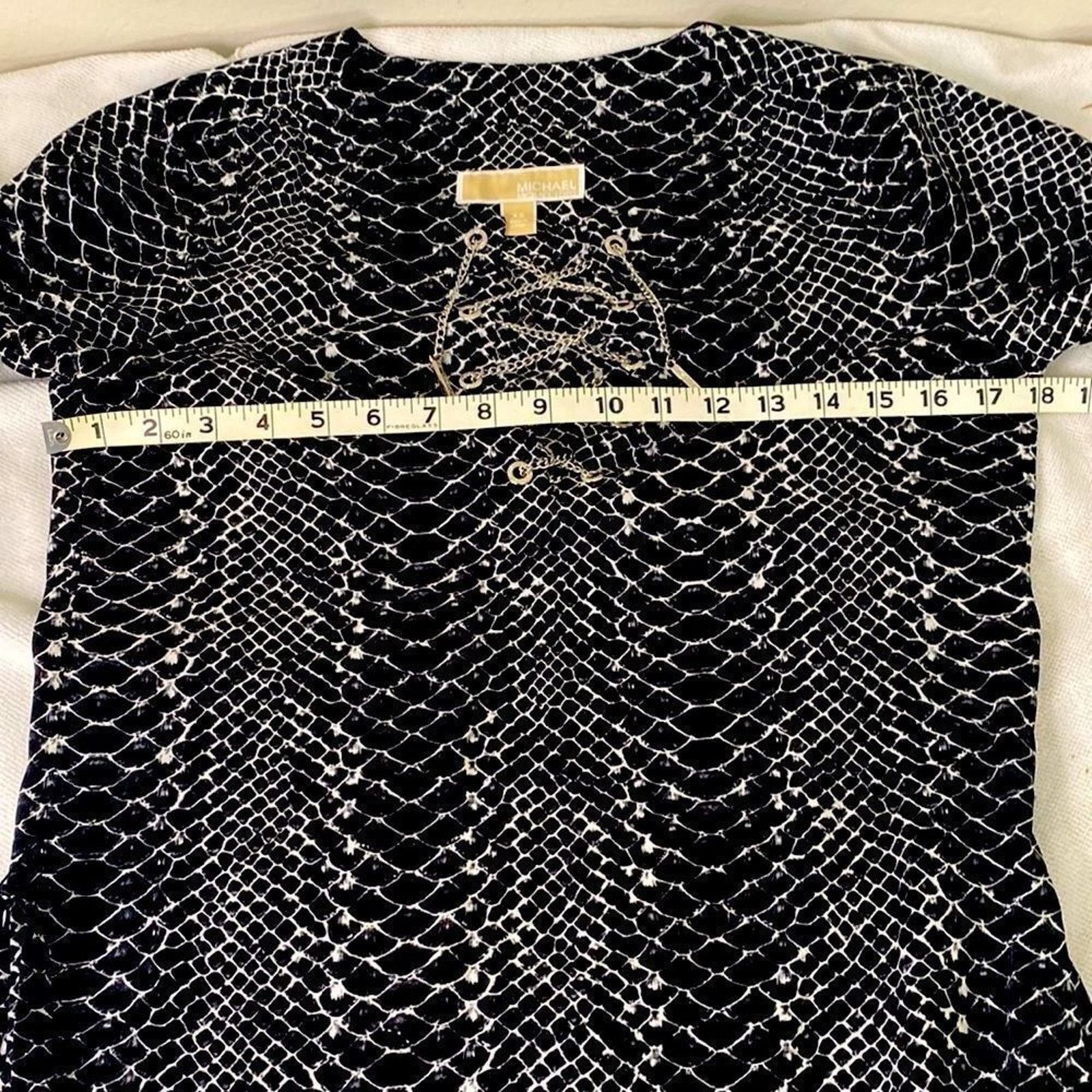 Michael Kors Michael Kors Gray Snake Animal Print Lace Up Chain Dress XS Size XS / US 0-2 / IT 36-38 - 10 Thumbnail