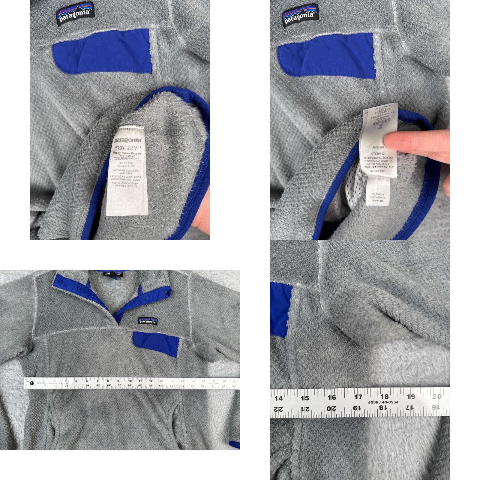 Patagonia Patagonia Sweatshirt Womens Medium Gray Re-Tool Snap-T Pullover Mock Neck Fleece Size M / US 6-8 / IT 42-44 - 8 Thumbnail