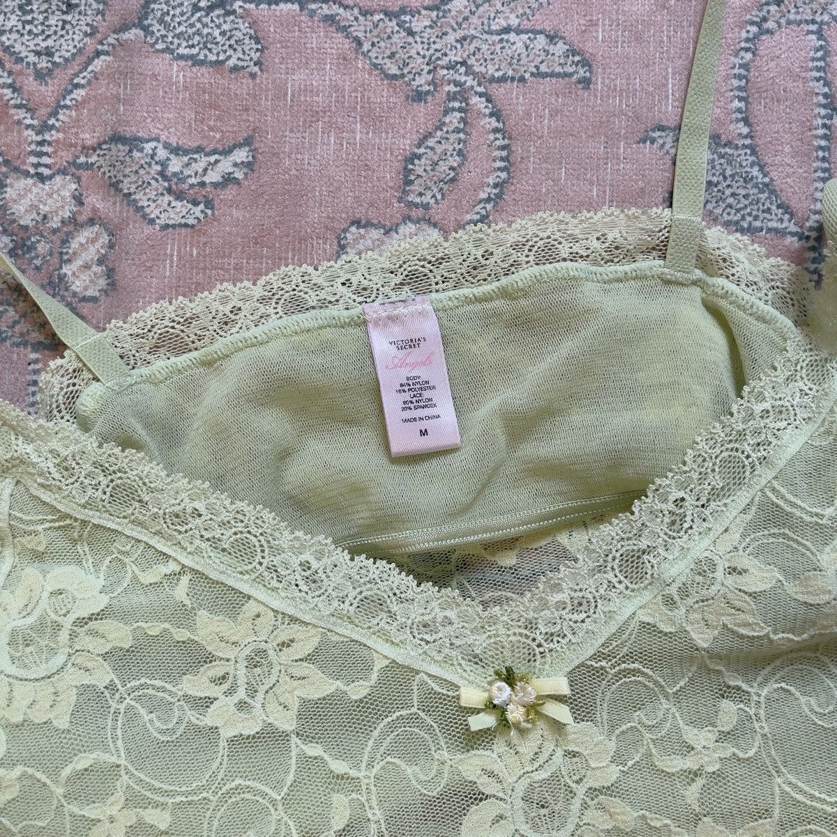 Victoria's Secret Victoria’s Secret Green Floral Mesh Camisole (S–M) Size M / US 6-8 / IT 42-44 - 7 Thumbnail