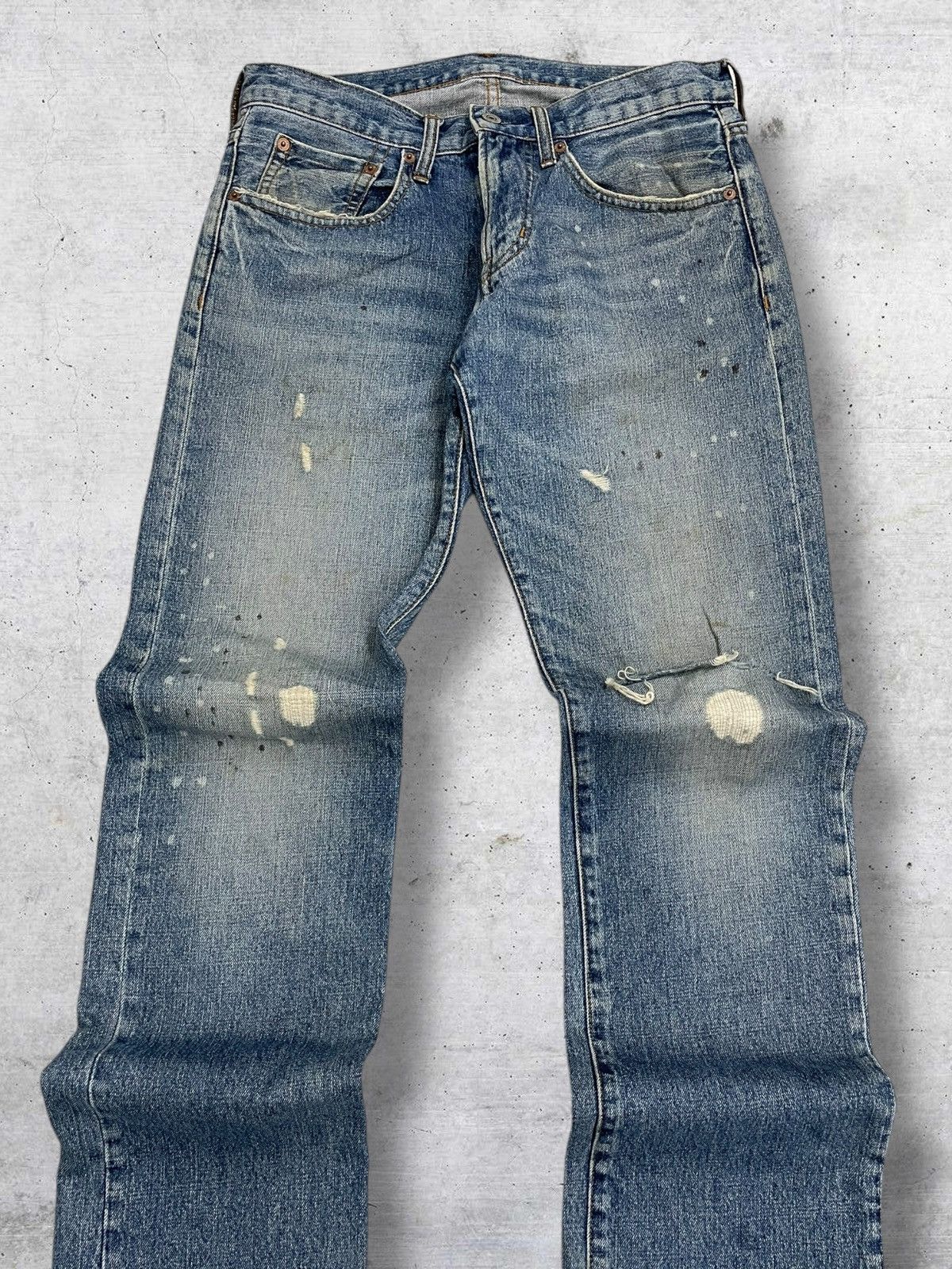 semanticdesign VINTAGE JAPAN IN THE ATTIC SPLASH RIPPED DISTRESSED DENIM Size US 30 / EU 46 - 4 Thumbnail