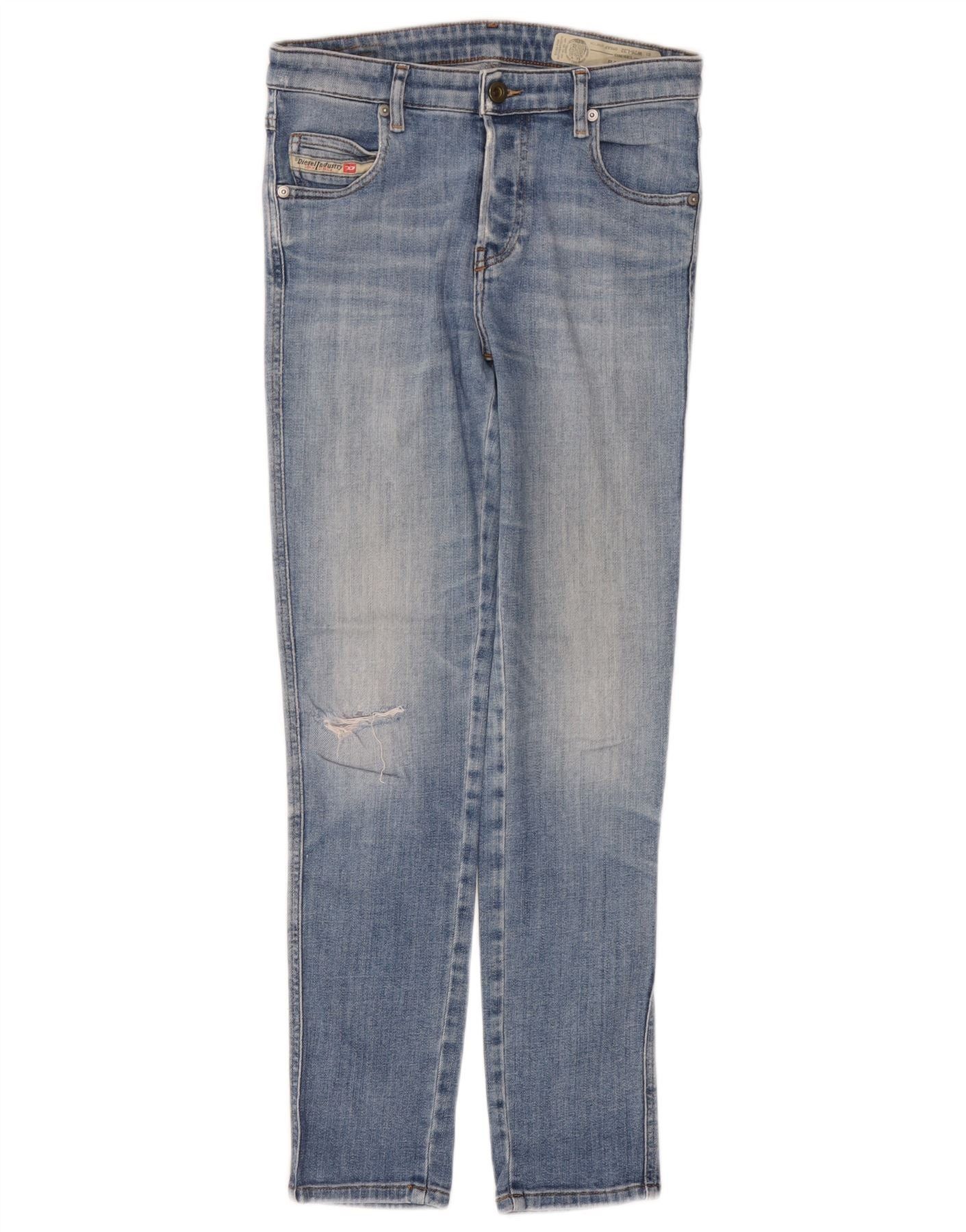 Diesel Womens Babhila Distressed Slim Fit Skinny Jeans W26 L28 Blue Size 42" / US 20 - 1 Thumbnail
