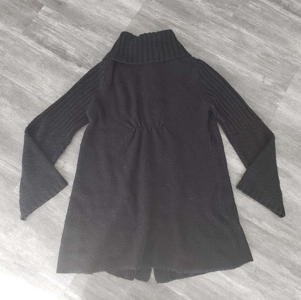 Designer Black Button Detailed IOT Flared Cardigan Size XL / US 12-14 / IT 48-50 - 2 Thumbnail