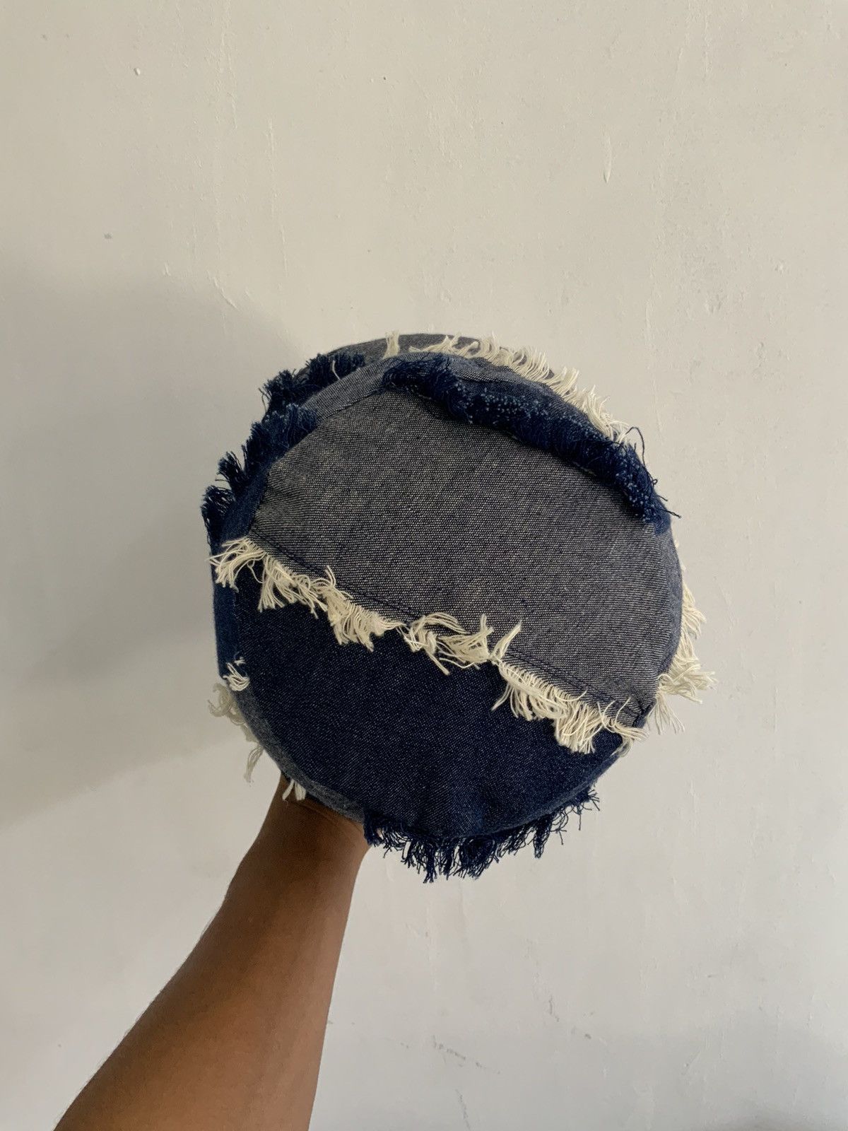 If Six Was Nine Denim Patchwork Distressed by Zero Quater Indigo Hat Size ONE SIZE - 6 Thumbnail
