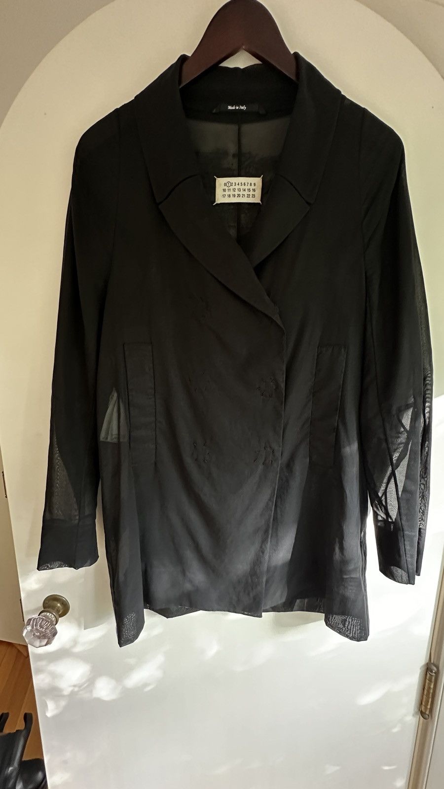 Maison Margiela BLACK PAINTED ORGANZA SS16 JACKET Size S / US 4 / IT 40 - 2 Thumbnail