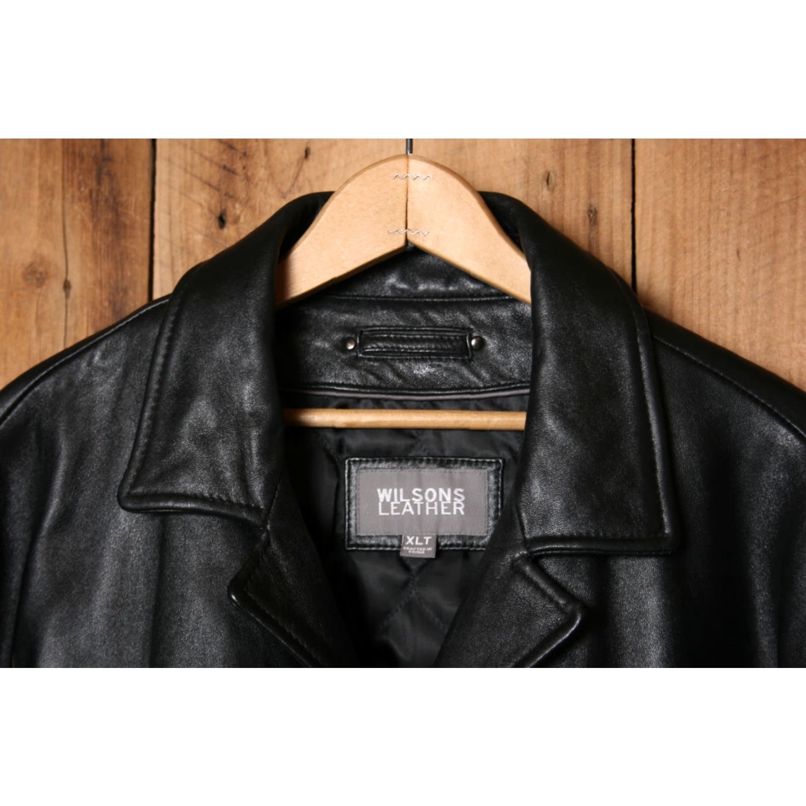 Vintage VINTAGE Wilsons Leather Car Coat Black 4-Button Insulated Lined XLT Mens Big & Tall Leather Coat Sz. XLT Size US XL / EU 56 / 4 - 2 Thumbnail