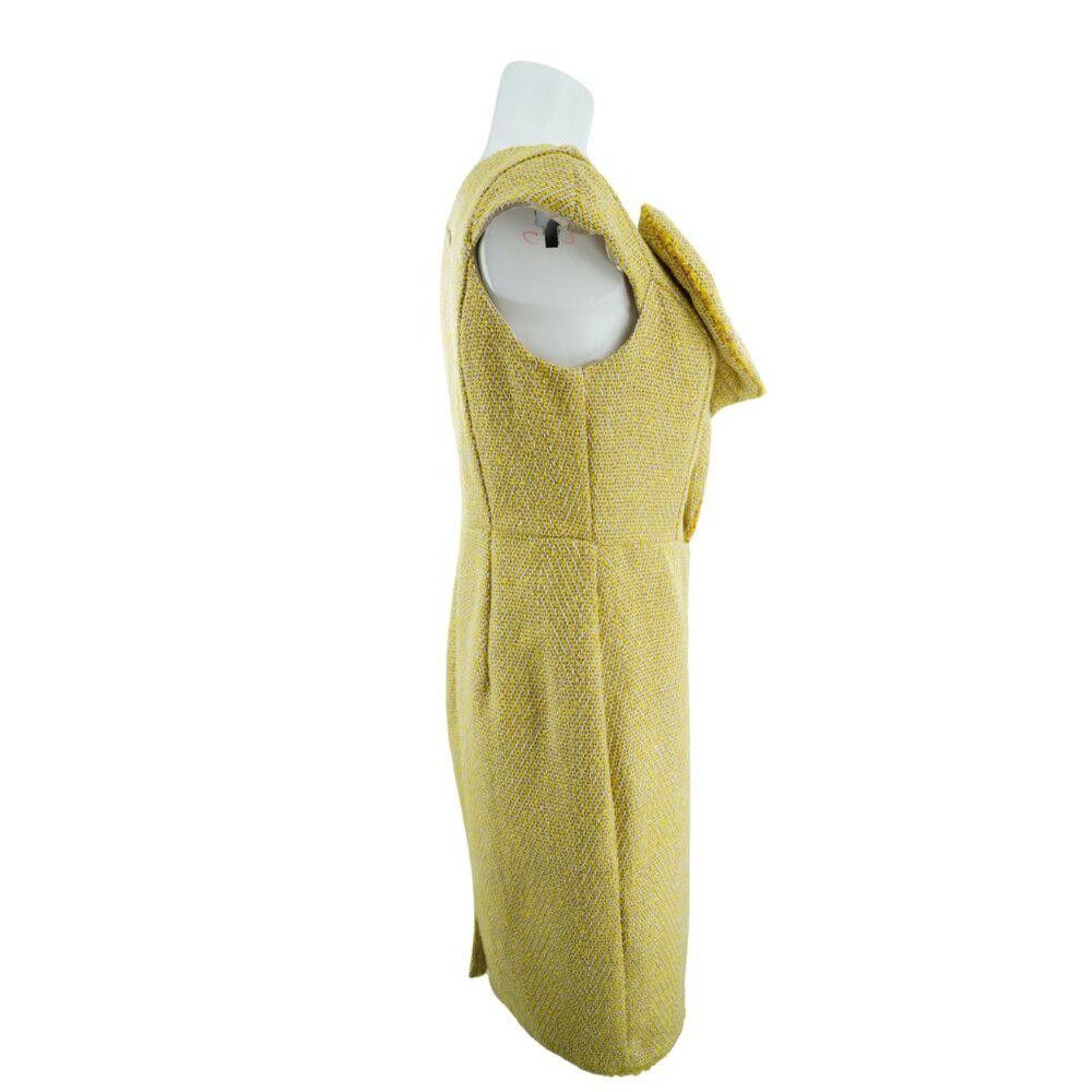 Designer Eva Franco Yellow Wool Dress Size 8 Size M / US 6-8 / IT 42-44 - 3 Thumbnail