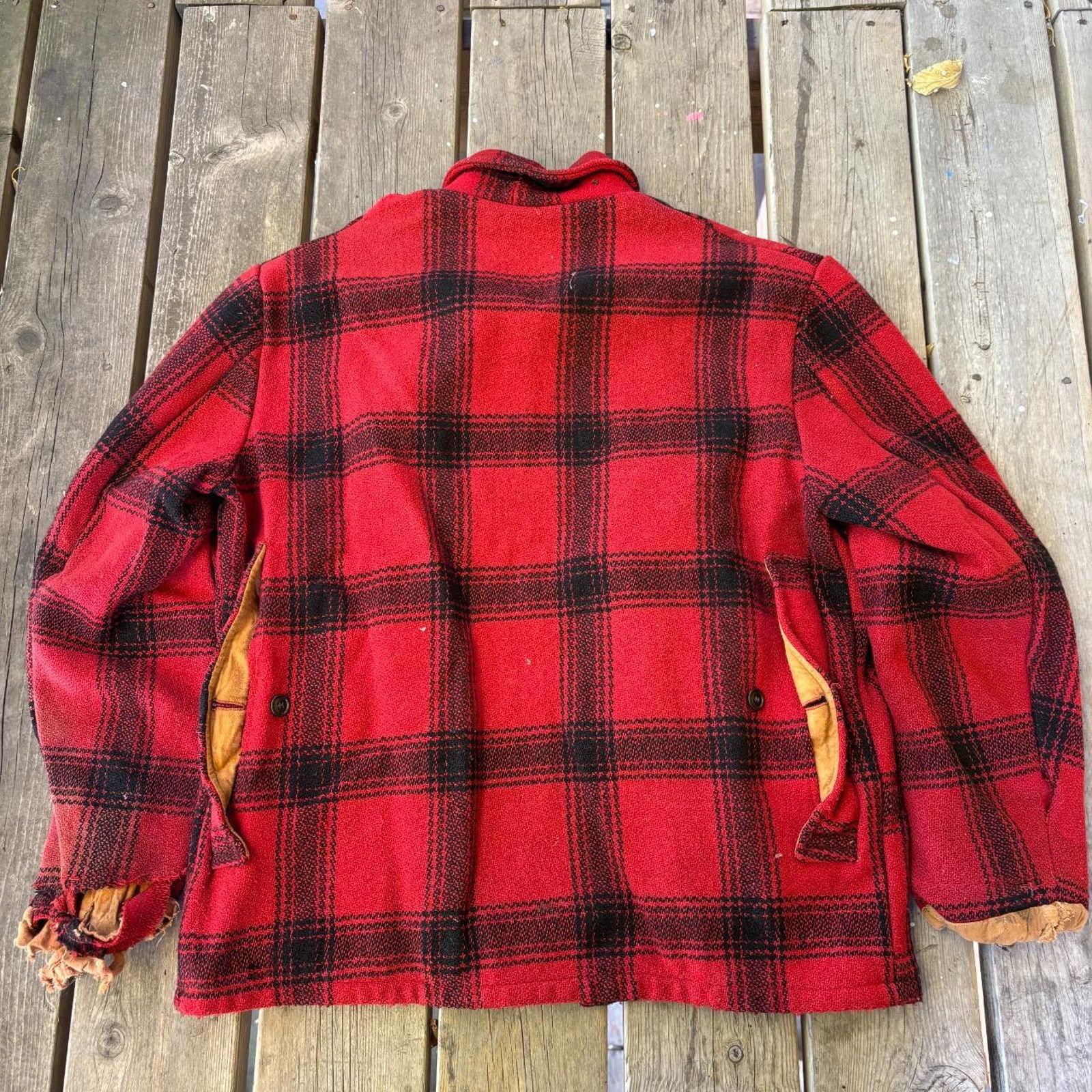 Vintage Vintage 1950s wool plaid mackinaw jacket thrashed Size US XL / EU 56 / 4 - 8 Thumbnail