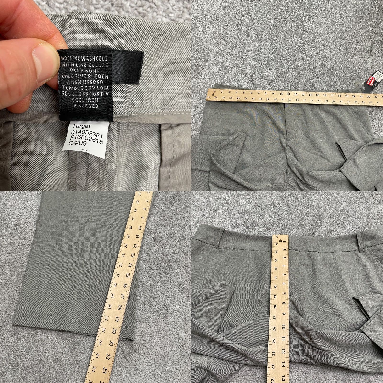 Mossimo Mossimo Stretch Modern Fit Crop Pants Womens 18 Low Waist 43x20 Gray Sleek NWT Size 40" / US 18 - 8 Thumbnail