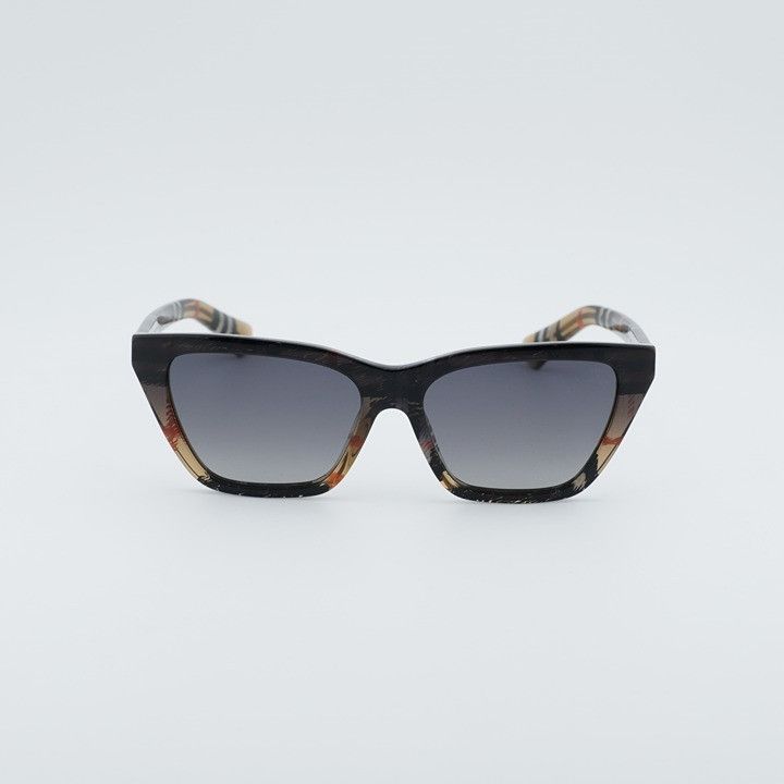 Burberry Burberry BE4468 4202T3 Sunglasses Sand Check Cat Eye Frame Size ONE SIZE - 2 Thumbnail