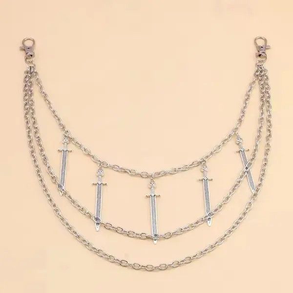 Jewelry Punk Street Sword Charm Pants Chains Size ONE SIZE - 3 Thumbnail