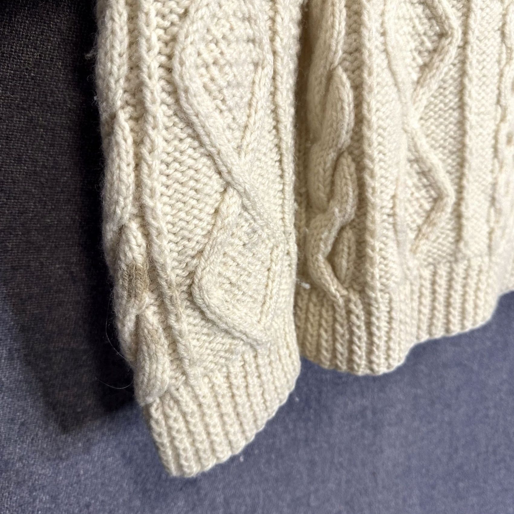 Vintage VINTAGE Moira Handknit Wool Celtic Design Fisherman Sweater Ivory Cable Womens L Size L / US 10 / IT 46 - 6 Thumbnail