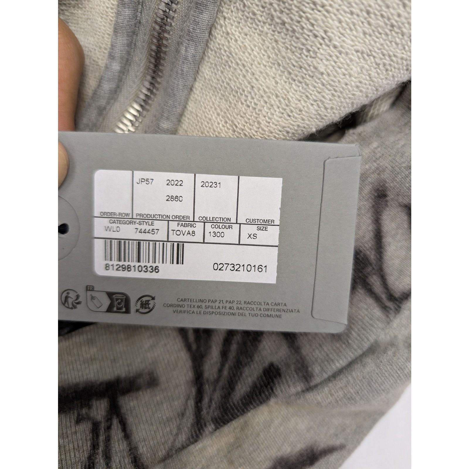 Balenciaga o1rshd1 Medium Fit Zip-Up Hoodie 1300 in Heather Grey Size US XS / EU 42 / 0 - 22 Thumbnail