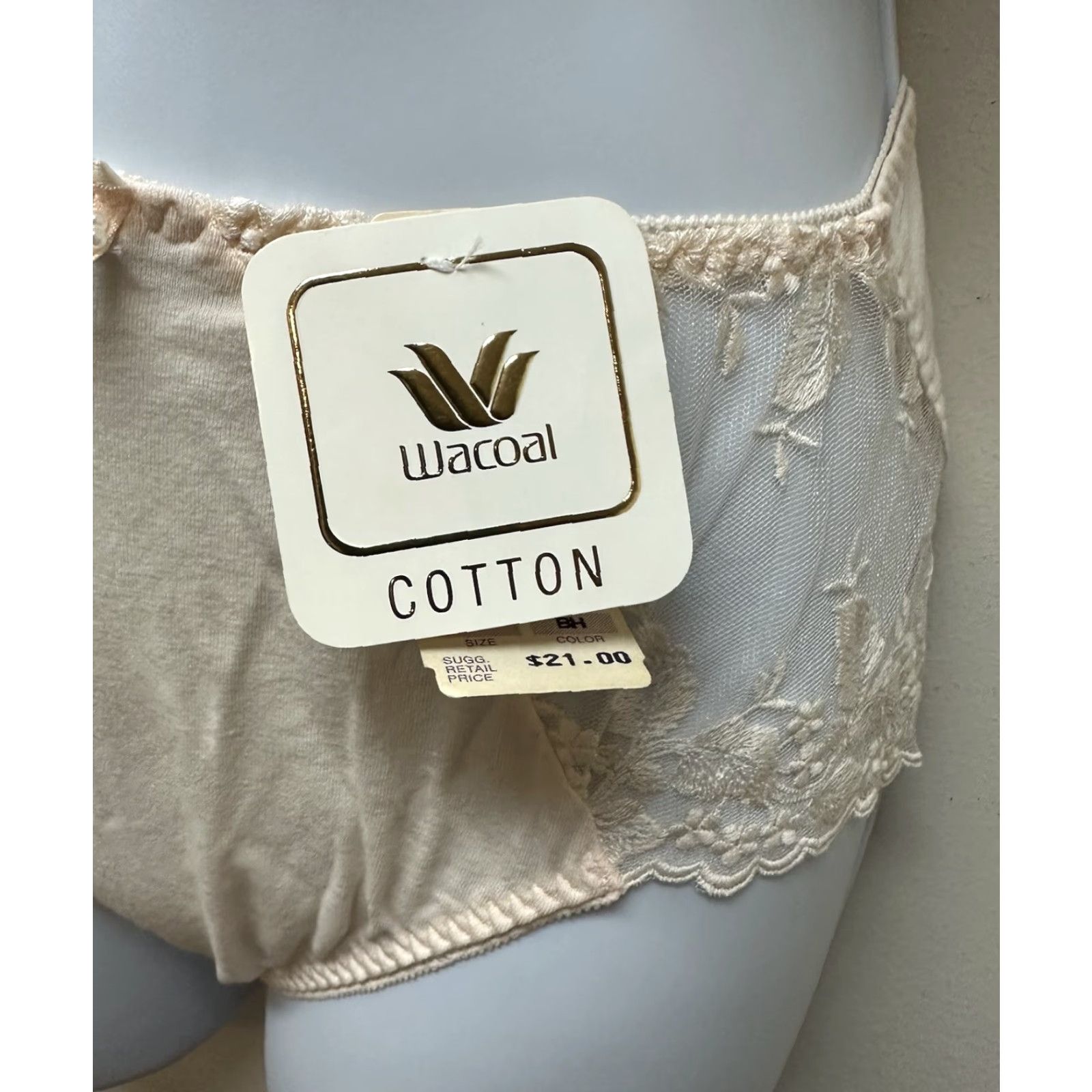 Vintage VINTAGE Wacoal Panties Cotton Sheer Lace Hi Cut Size M NEW Size 32" / US 10 / IT 46 - 6 Thumbnail