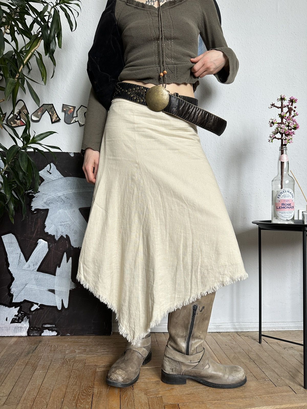 20471120 × Japanese Brand Asymmetrical Ruffle Fairy Boho Goblin Core Skirt Size 30" / US 8 / IT 44 - 1 Thumbnail
