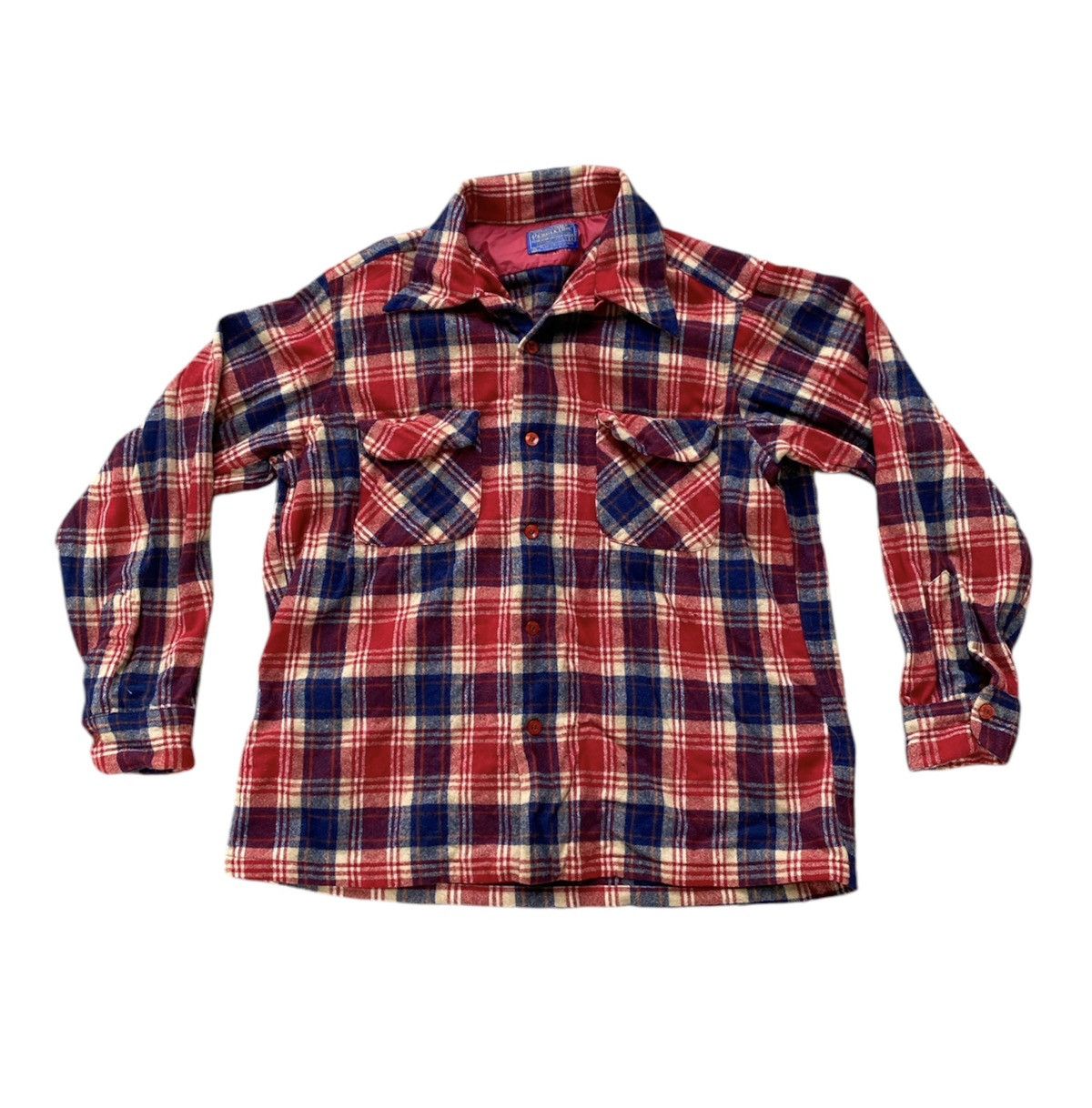 Pendleton × Vintage Vintage 70s Pendleton Wool Board Button Shirt Plaid USA Size US L / EU 52-54 / 3 - 1 Thumbnail