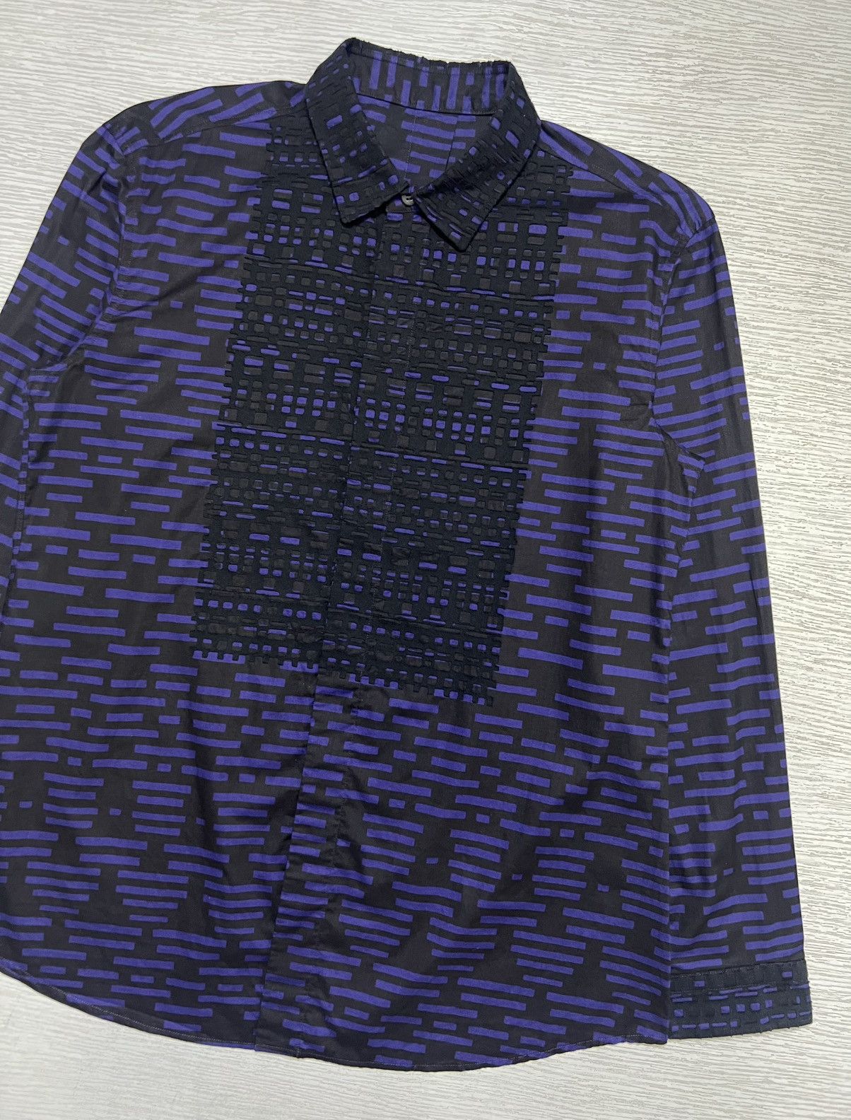 Issey Miyake Issey Miyake Men - Geometric Pattern Longsleeve Shirt Size US L / EU 52-54 / 3 - 3 Thumbnail