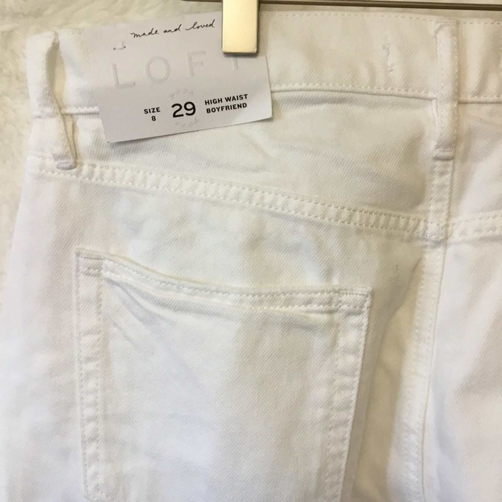 Loft Loft White High Waist Boyfriend Jeans Size 29" - 9 Thumbnail