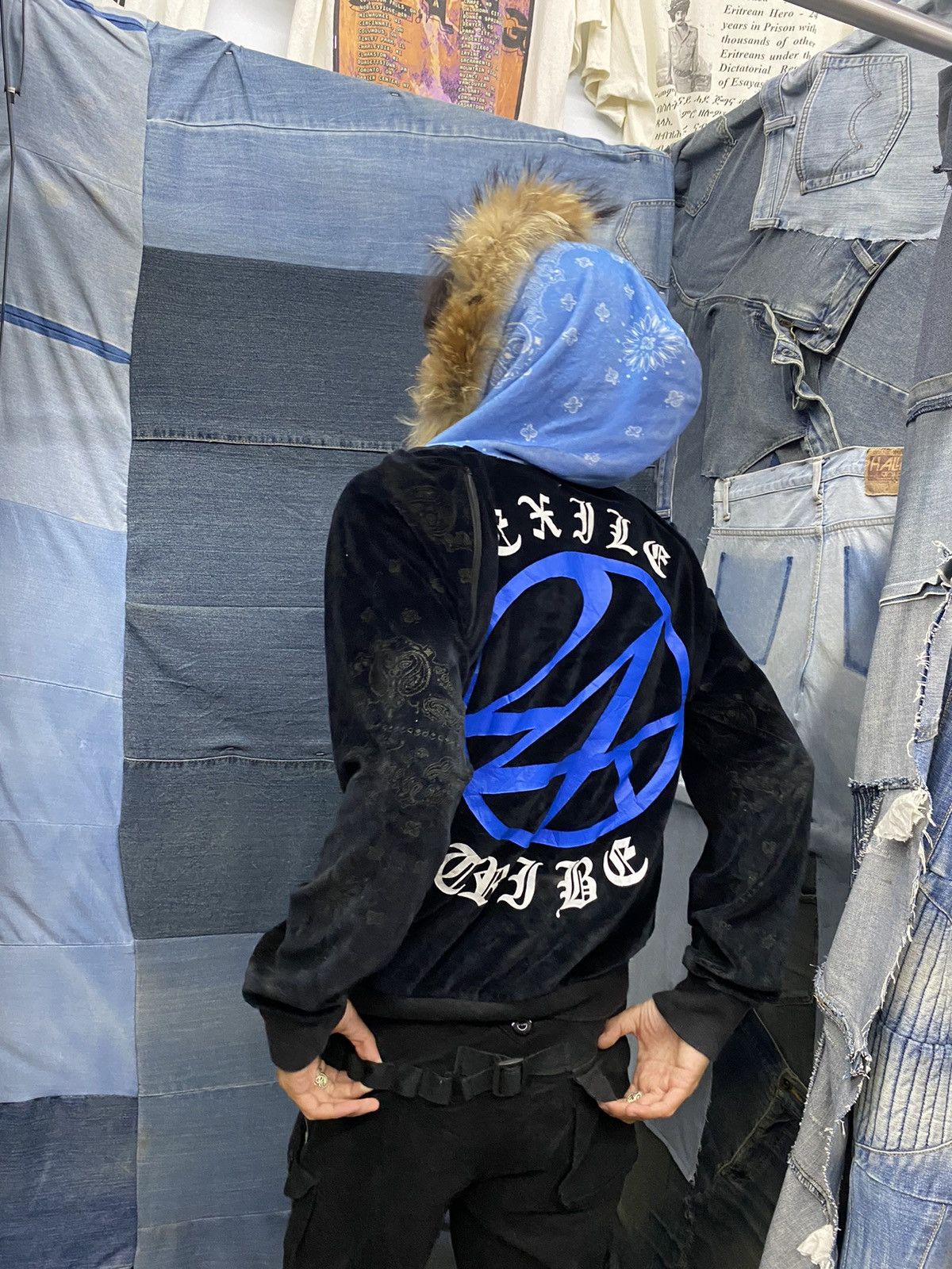 velvet fur hoodie 24karats paisley velvet