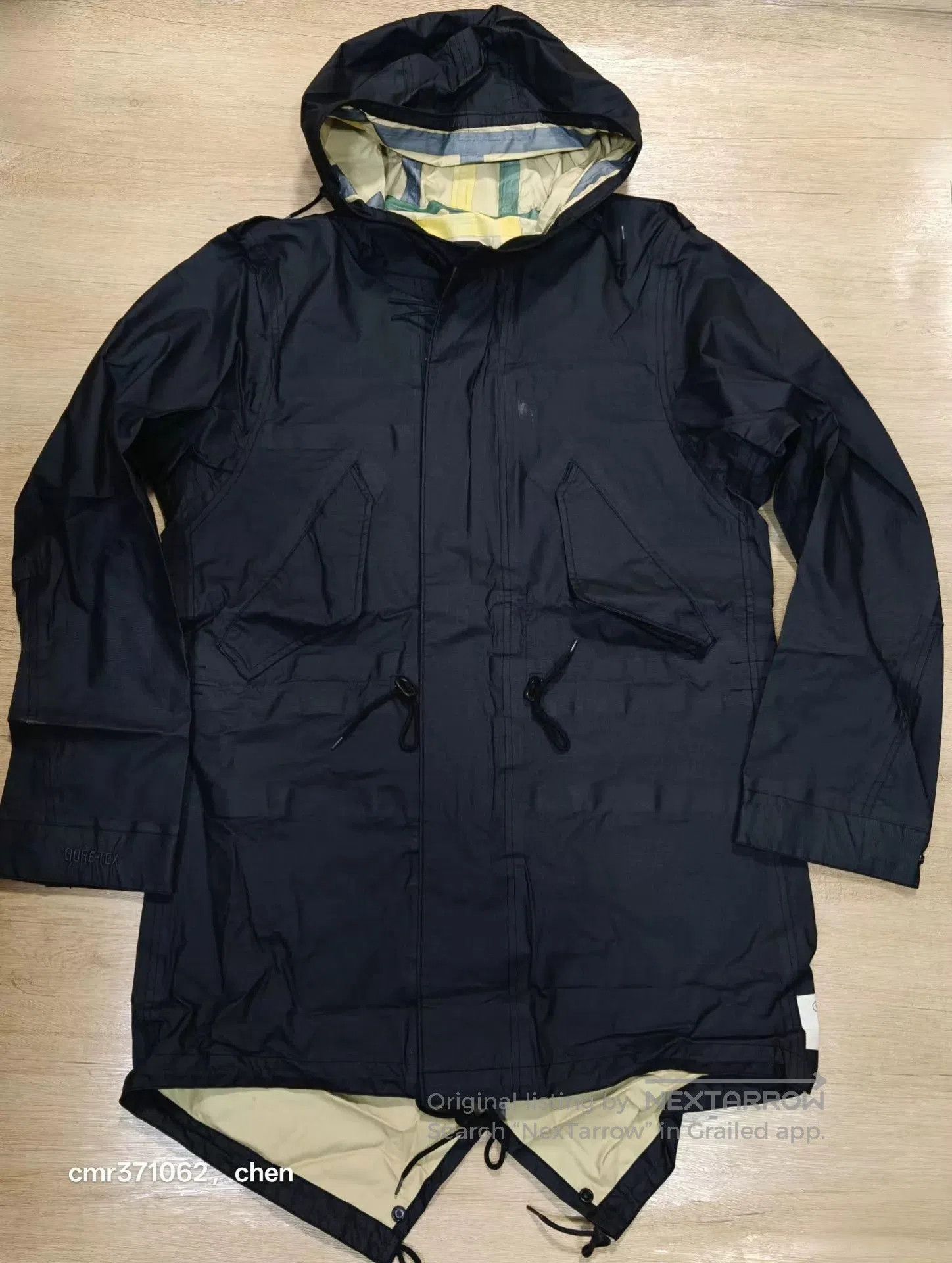Visvim Black Hooded Raincoat with Pockets, Size L. Size US L / EU 52-54 / 3 - 1 Thumbnail