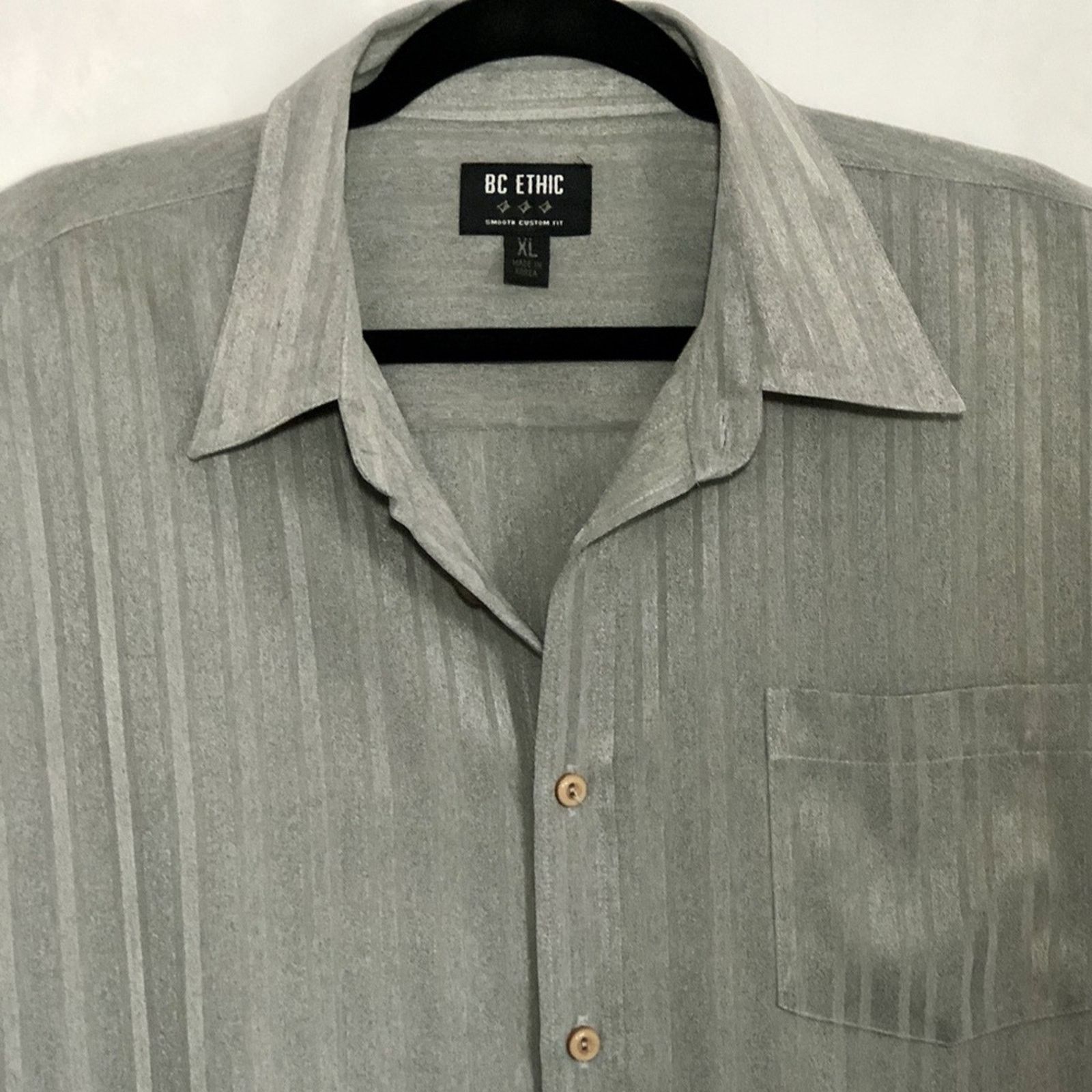 Bc Ethic BC Ethic Gray Ghost Stripes Button Up Long Sleeve Shirt XL Size US XL / EU 56 / 4 - 2 Thumbnail