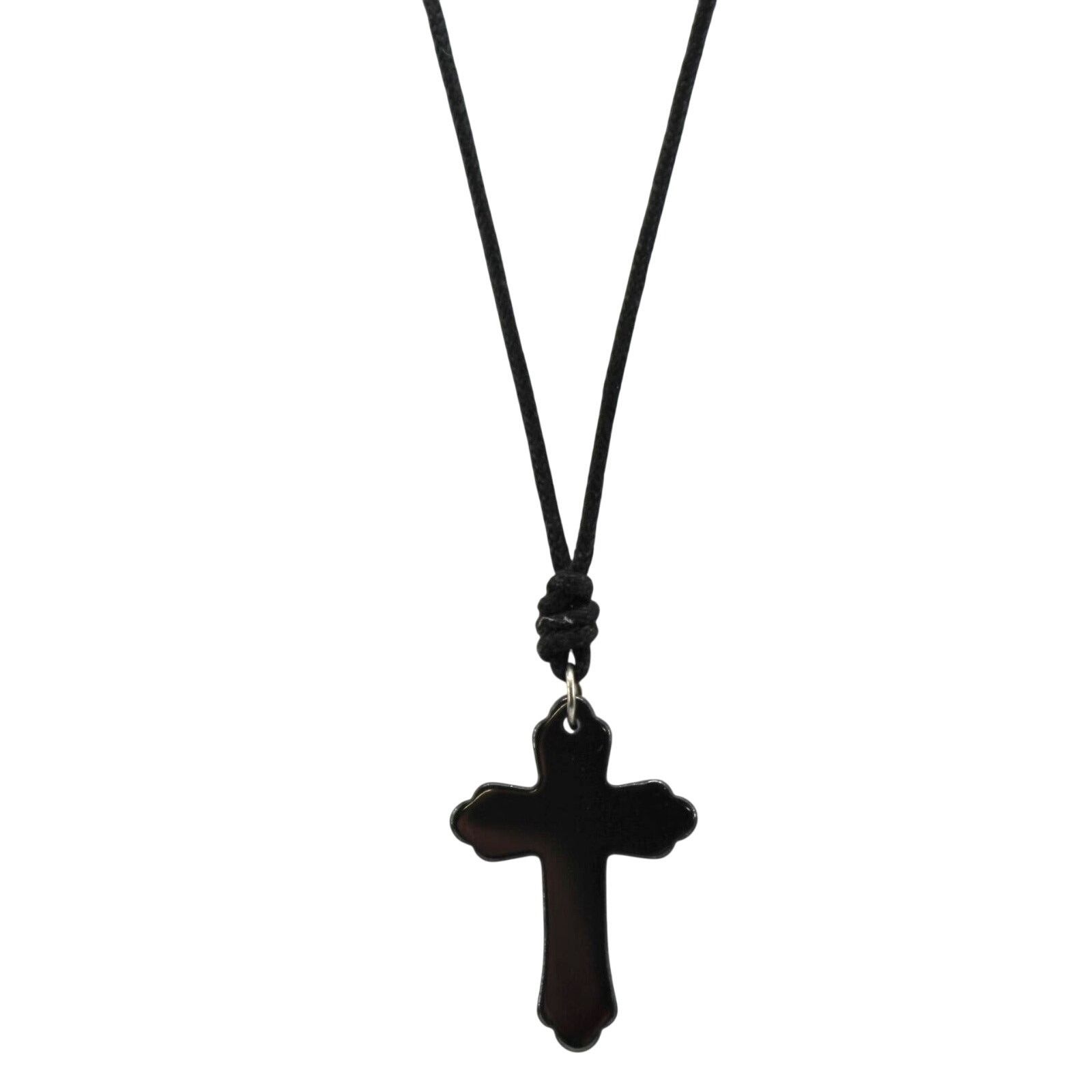 Other Vintage 1.25" Carved Hematite Cross Necklace • 22 " Size ONE SIZE - 2 Thumbnail
