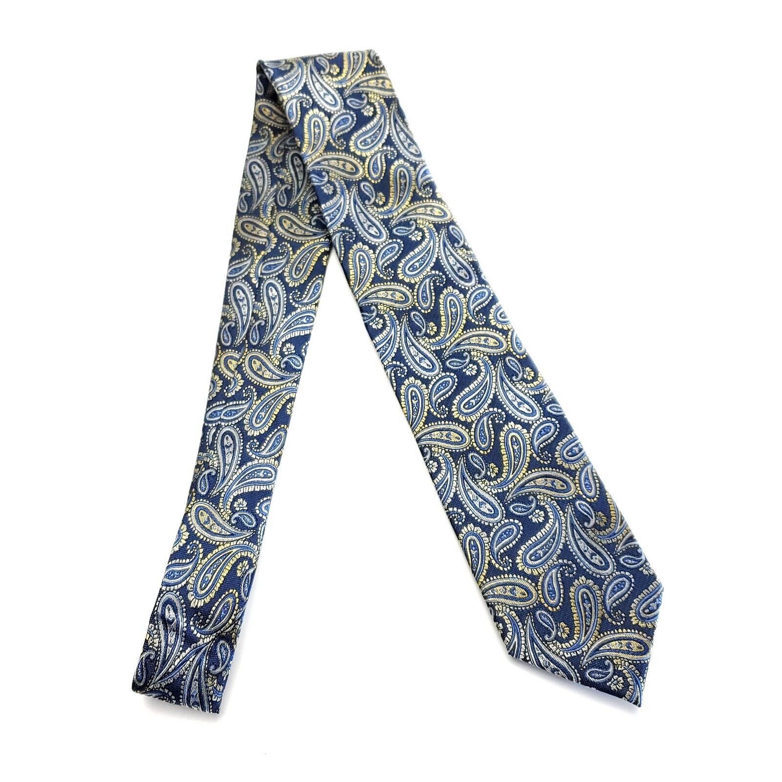Pronto Uomo Pronto Uomo Platinum Blue Green Paisley Woven Skinny Silk Ti Size ONE SIZE - 6 Thumbnail
