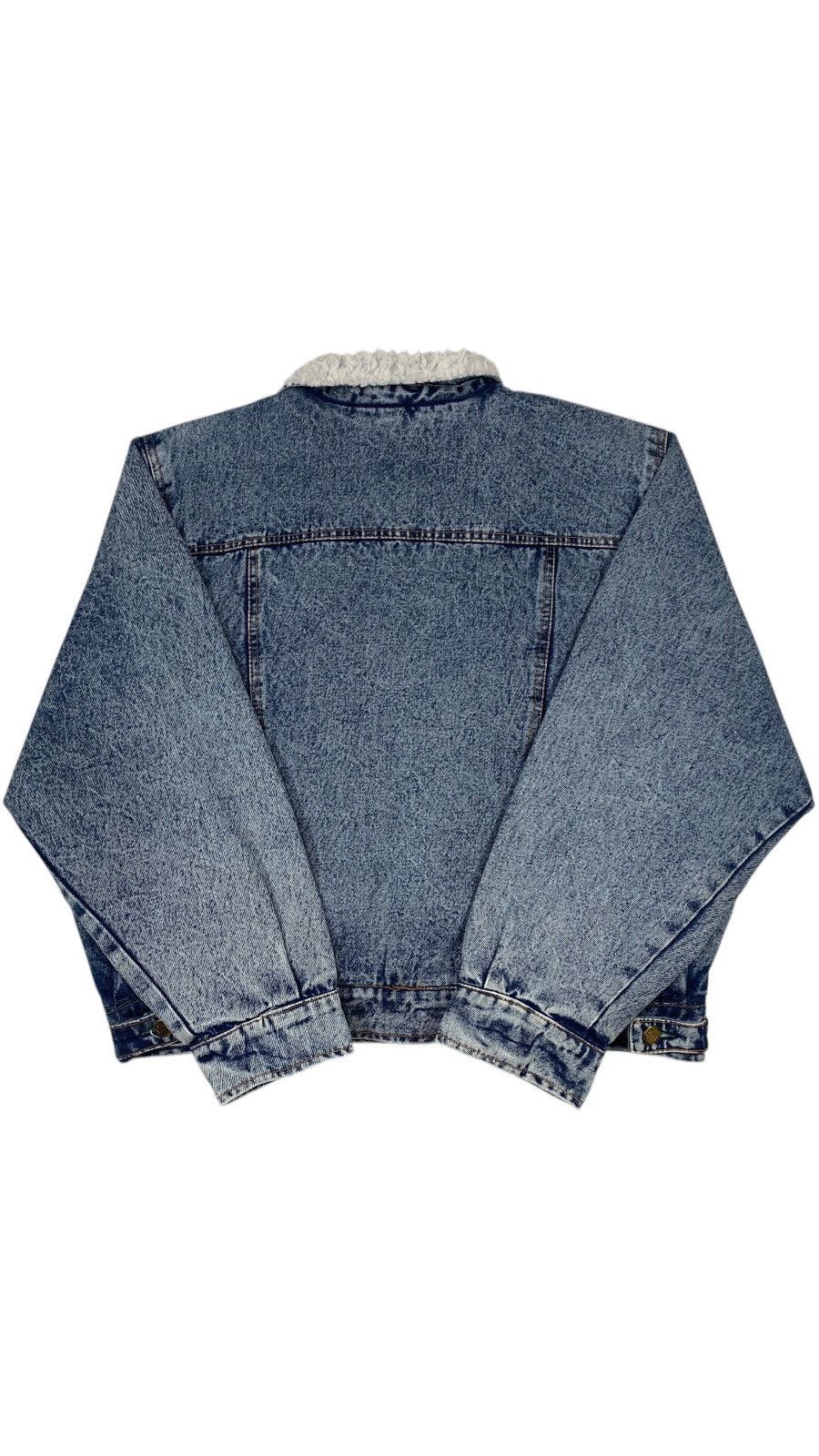 Vintage 🔥LASTDROP🔥 Vintage 90s Baggy Oversized Sherpa Denim Jacket Size US L / EU 52-54 / 3 - 4 Thumbnail