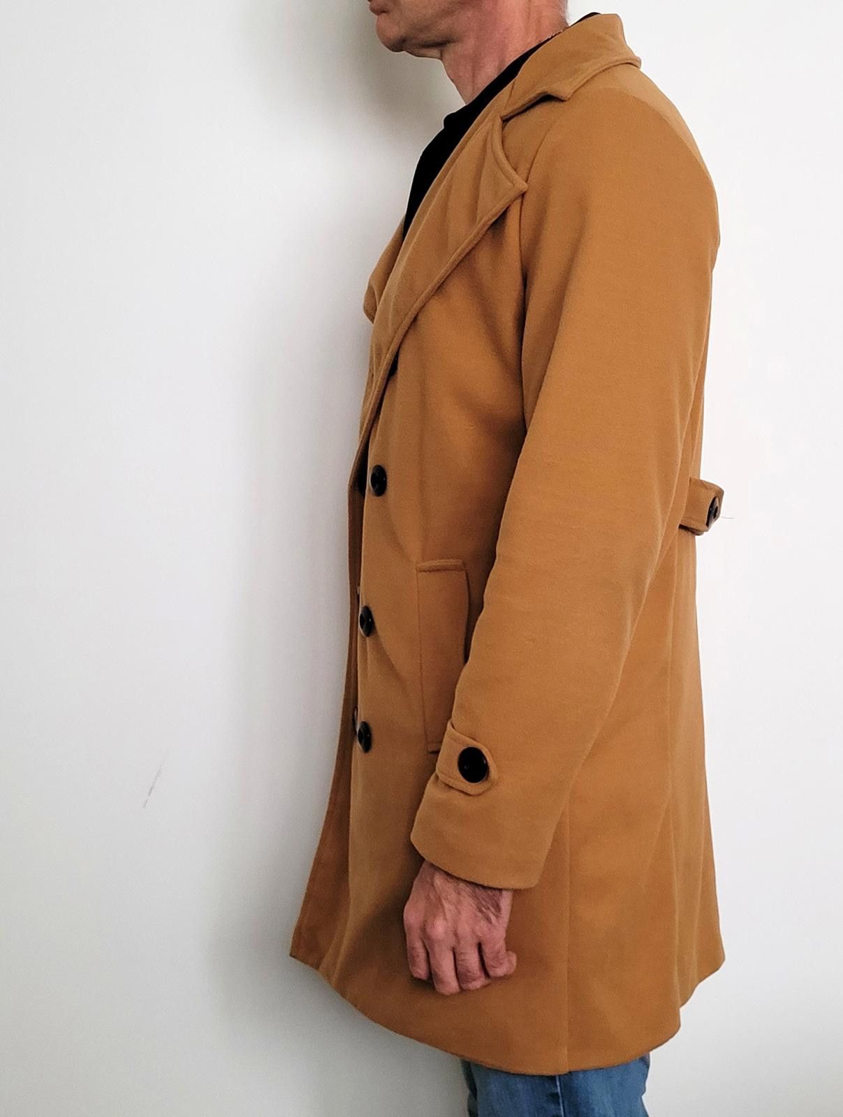 Other Men’s 42R Camel Double Breasted Wool Coat Topcoat Unbranded Size US S / EU 44-46 / 1 - 3 Thumbnail
