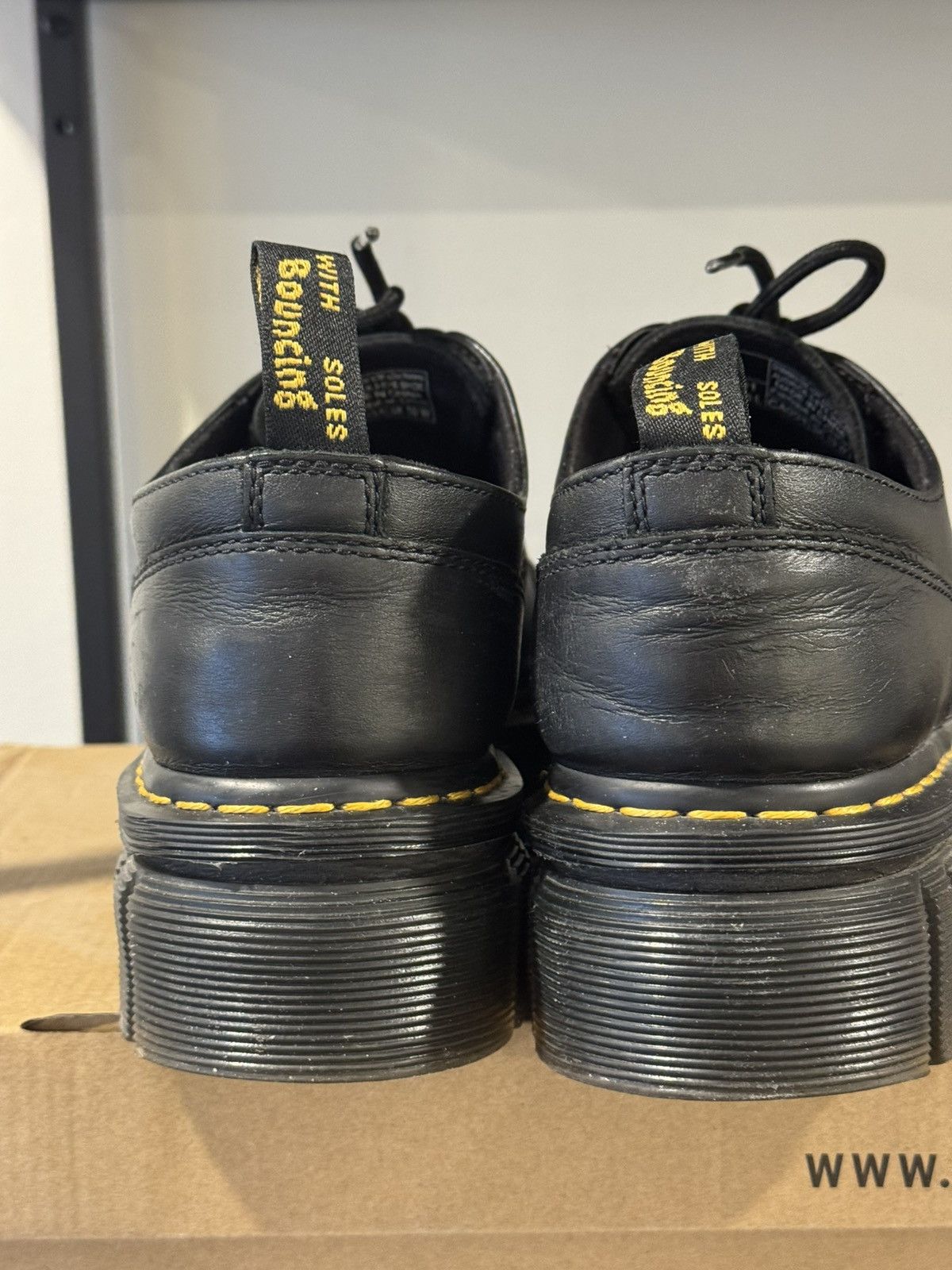 Dr. Martens Dr. Martens Black Audrick Nappa Leather Platform Derbys Size US 9.5 / EU 42-43 - 6 Thumbnail
