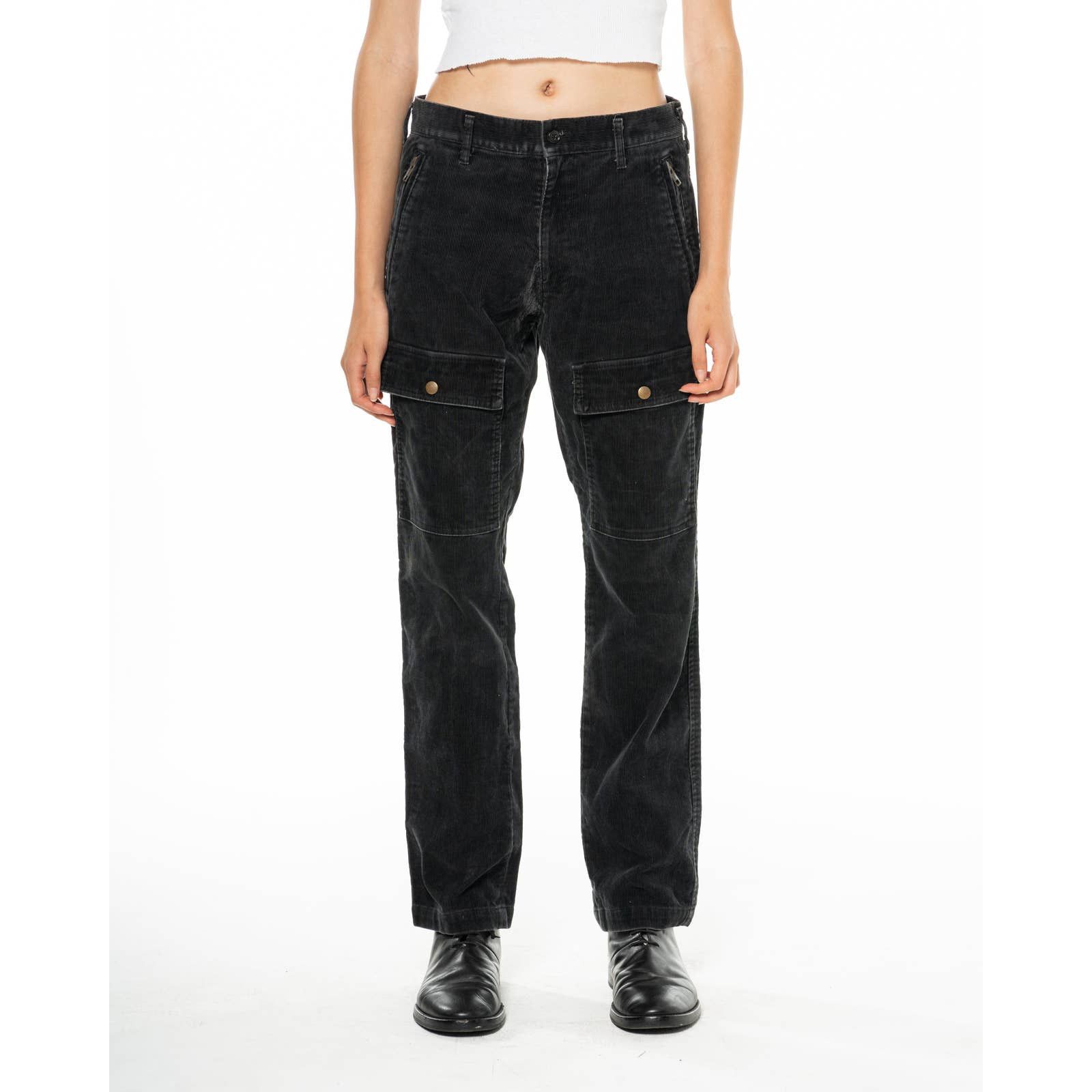 image of Comme Des Garcons Corduroy Cargo Pants in Black, Men's (Size 30)