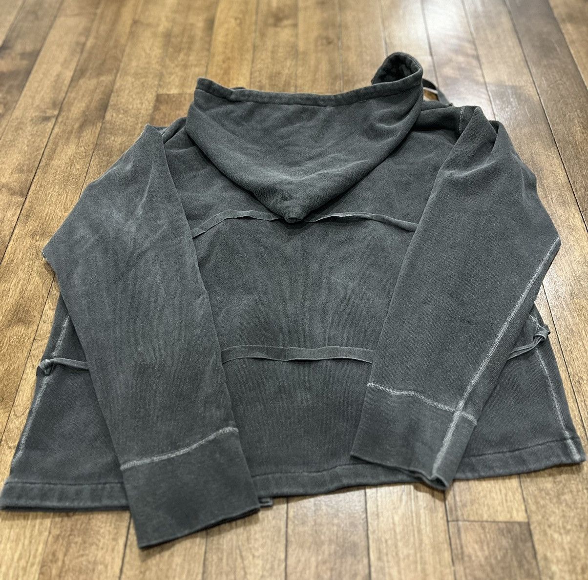 Unused Oil Wash Grey Kimono Tie Bondage Hoodie by Unused Size US M / EU 48-50 / 2 - 18 Thumbnail