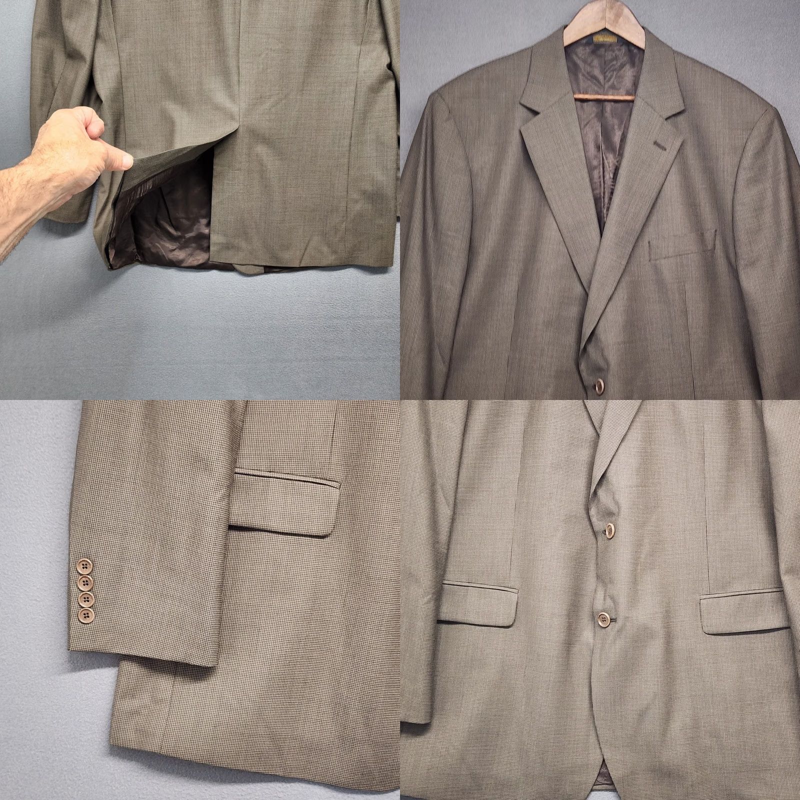 Brooks Brothers VINTAGE Brooks Brothers 346 Blazer Sport Coat Wool Stretch Brown 48L Big & Tall Men Mens Tiny Flaw Size 48R - 9 Thumbnail