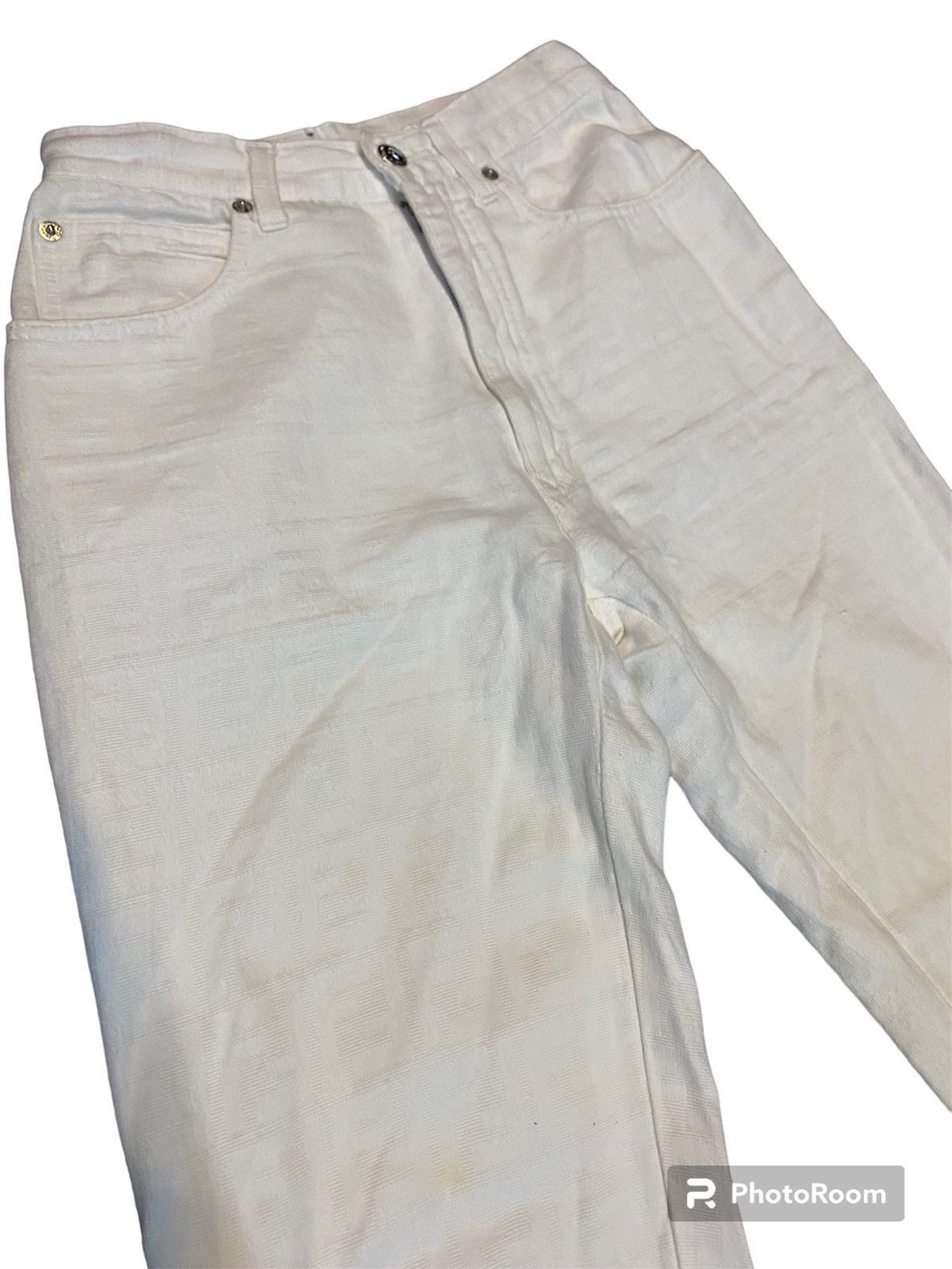 Fendi monogram white pants