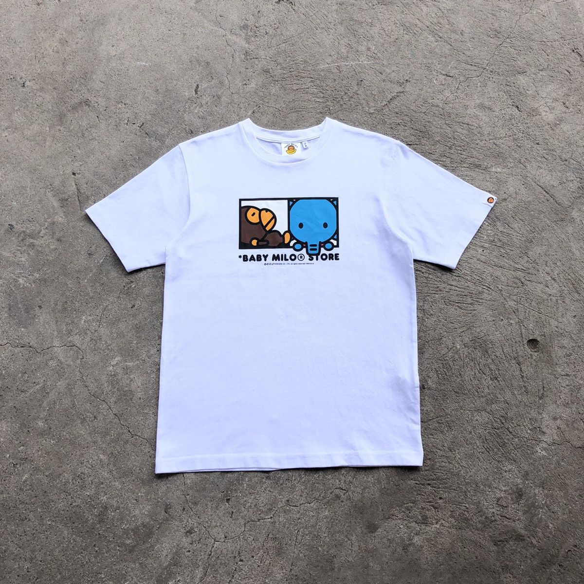 Bape Bape Baby Milo White Logo Shirt Size US S / EU 44-46 / 1 - 1 Thumbnail