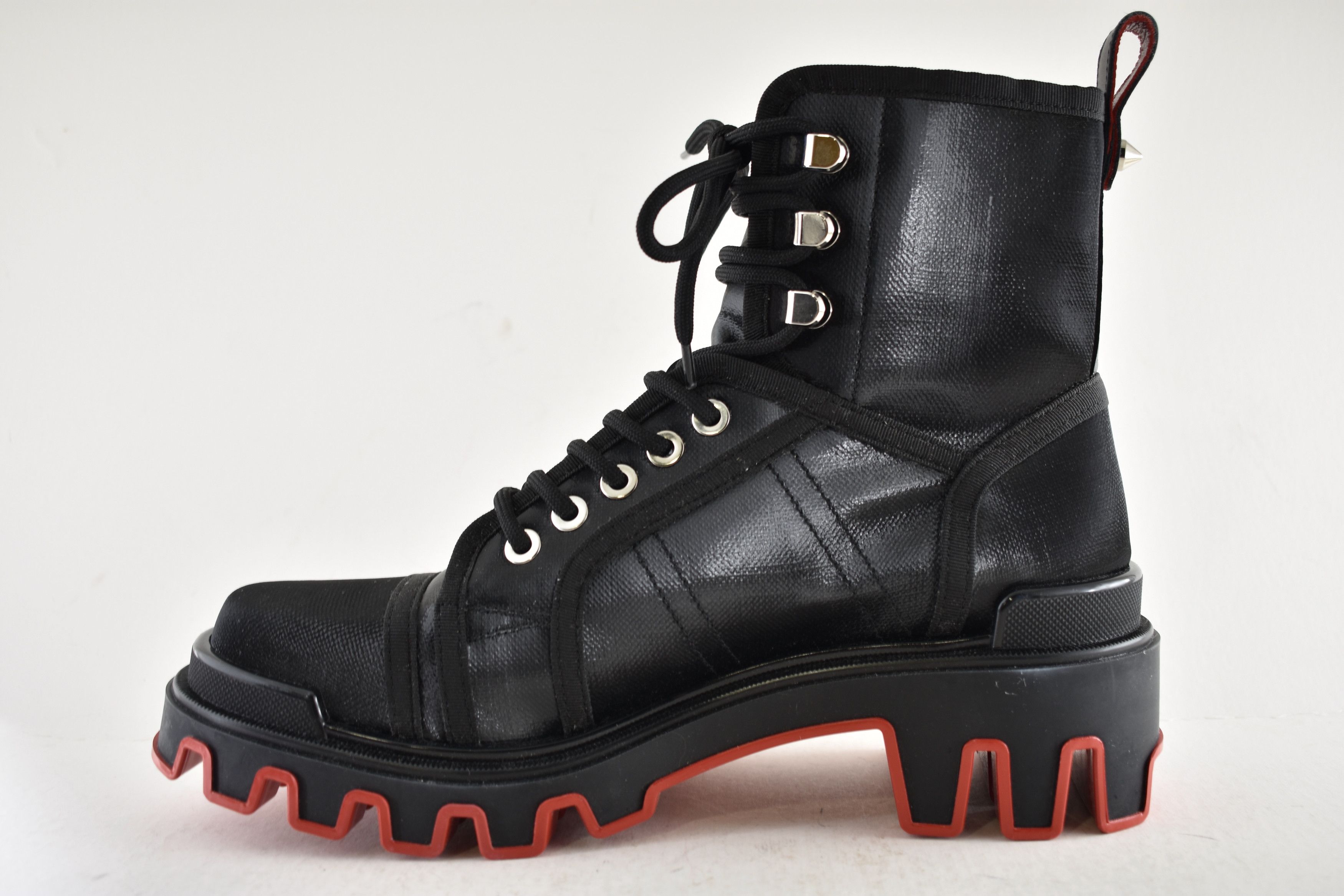 Christian Louboutin Mens Panaroot Dune Flat Black Combat Lace Up Boot 43.5 10.5 Size US 10.5 / EU 43-44 - 13 Thumbnail