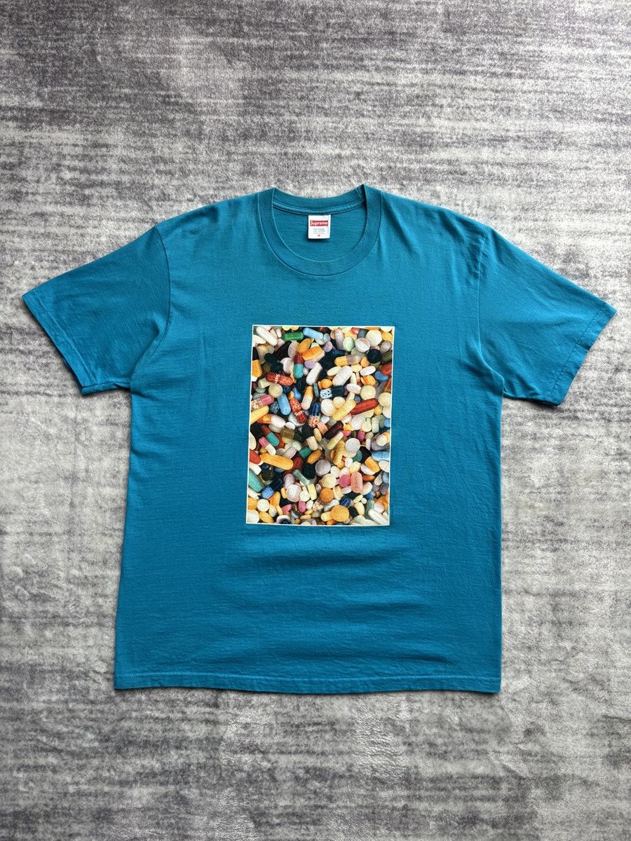 Supreme Supreme Pills Logo T-Shirt Tee Blue FW20 Size US M / EU 48-50 / 2 - 1 Thumbnail
