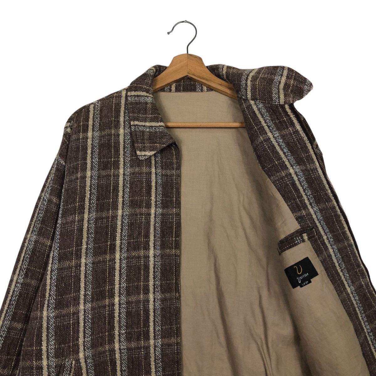Japanese Brand 🔥VINTAGE CHORE JACKET WOOL ZIPPER VERRINE TARTAN DESIGN Size US L / EU 52-54 / 3 - 14 Thumbnail