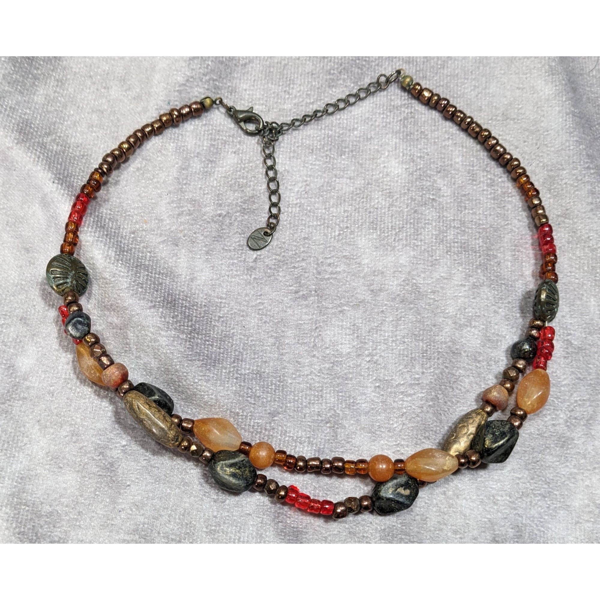 Nordstrom Nordstrom Earthy Beaded Glass And Faux Stone Necklace Size ONE SIZE - 6 Thumbnail