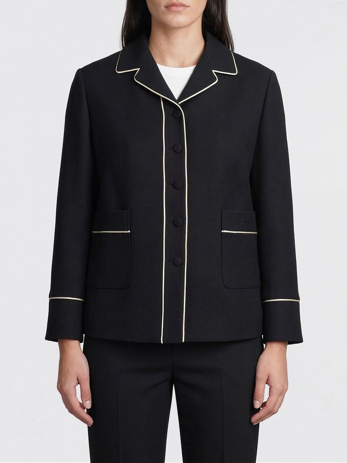 Fendi Fendi Jacket Woman Black 1 Size M / US 6-8 / IT 42-44 - 1 Thumbnail