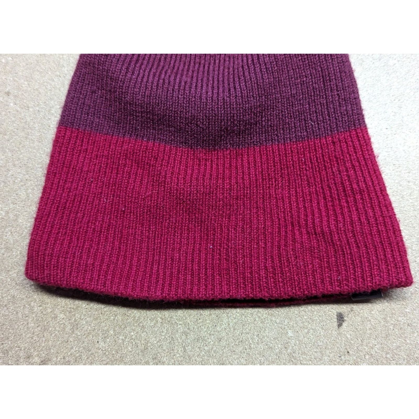 Vintage Norrona Beanie Hat Striped Mid Weight 100% Merino Wool One Size Jester Red Unisex Adults Knit Thermal Water Resistant Mens Womens Size ONE SIZE - 3 Thumbnail