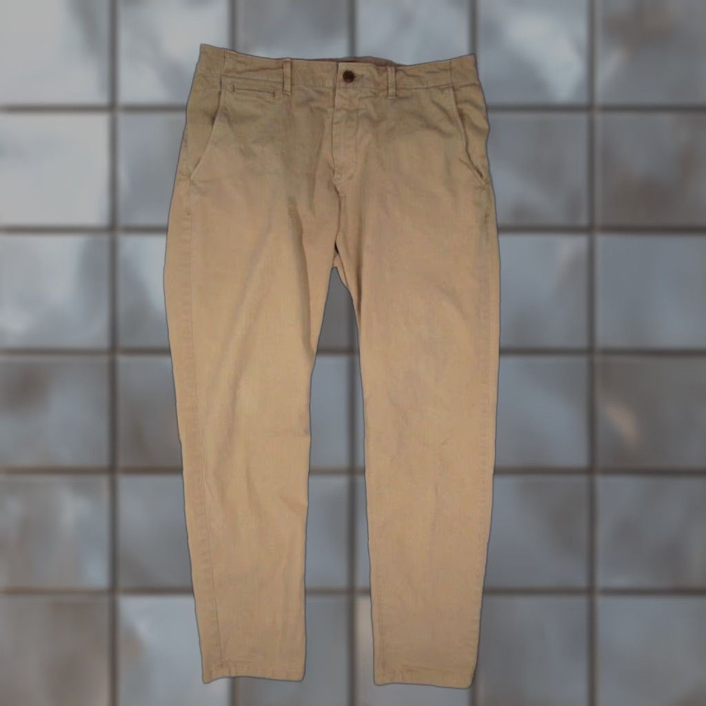 Scotch & Soda SCOTCH & SODA Mens Warren Khaki Pants 33x32 Straight Slim Beige Cotton Blend 5-Pocket Logo Vintage: No Men Size US 31 - 1 Thumbnail
